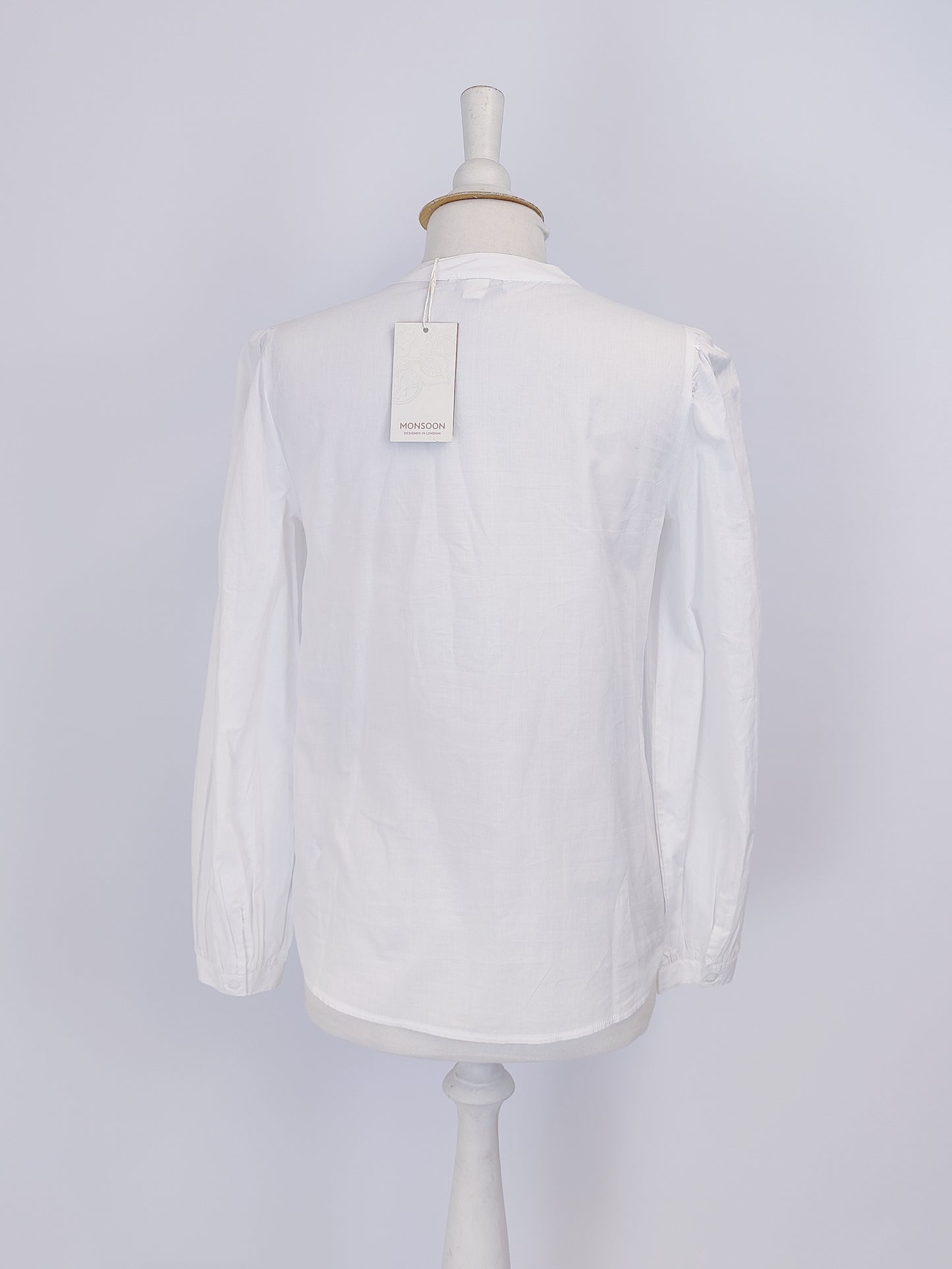 Monsoon Embroidered White Long Sleeved Top