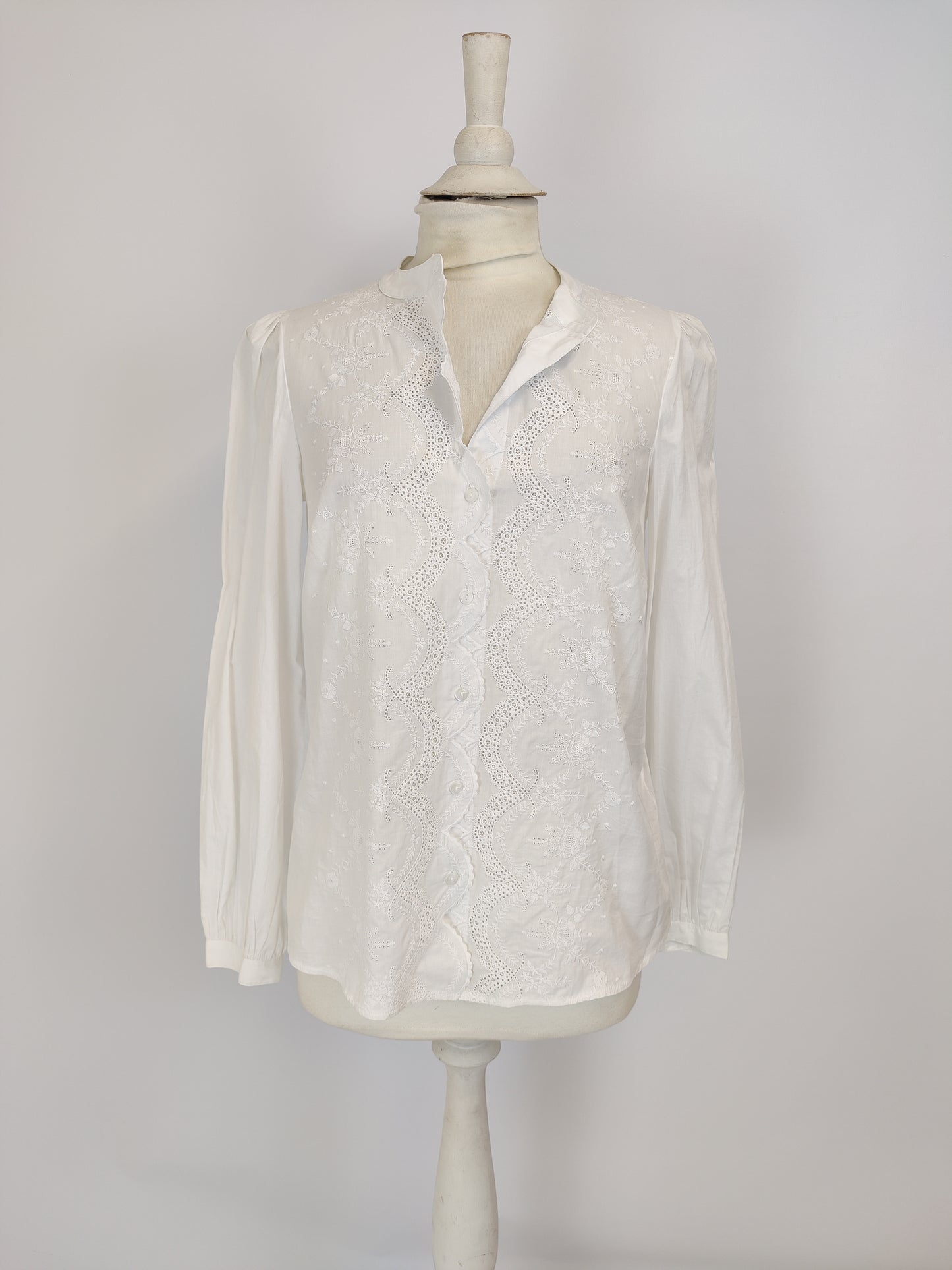 Monsoon Embroidered White Long Sleeved Top