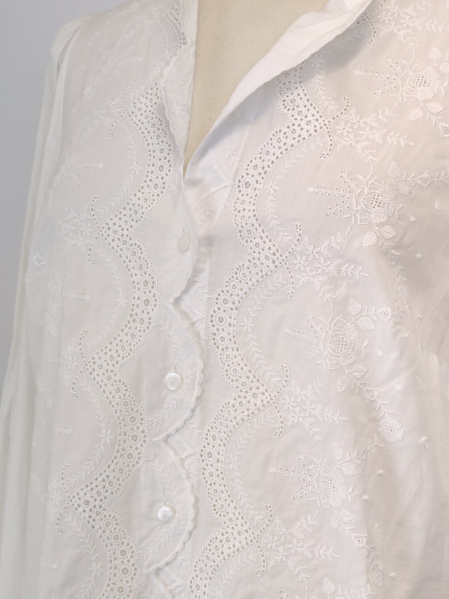 Monsoon Embroidered White Long Sleeved Top