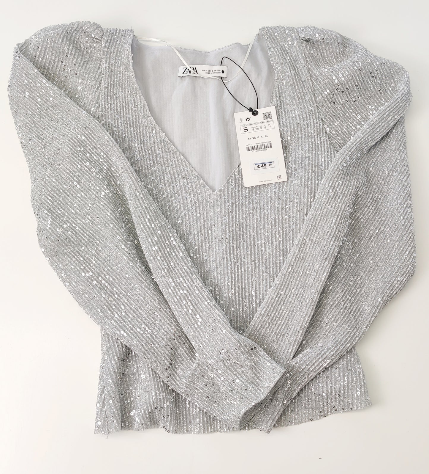 Zara Silver Glitter Blouse
