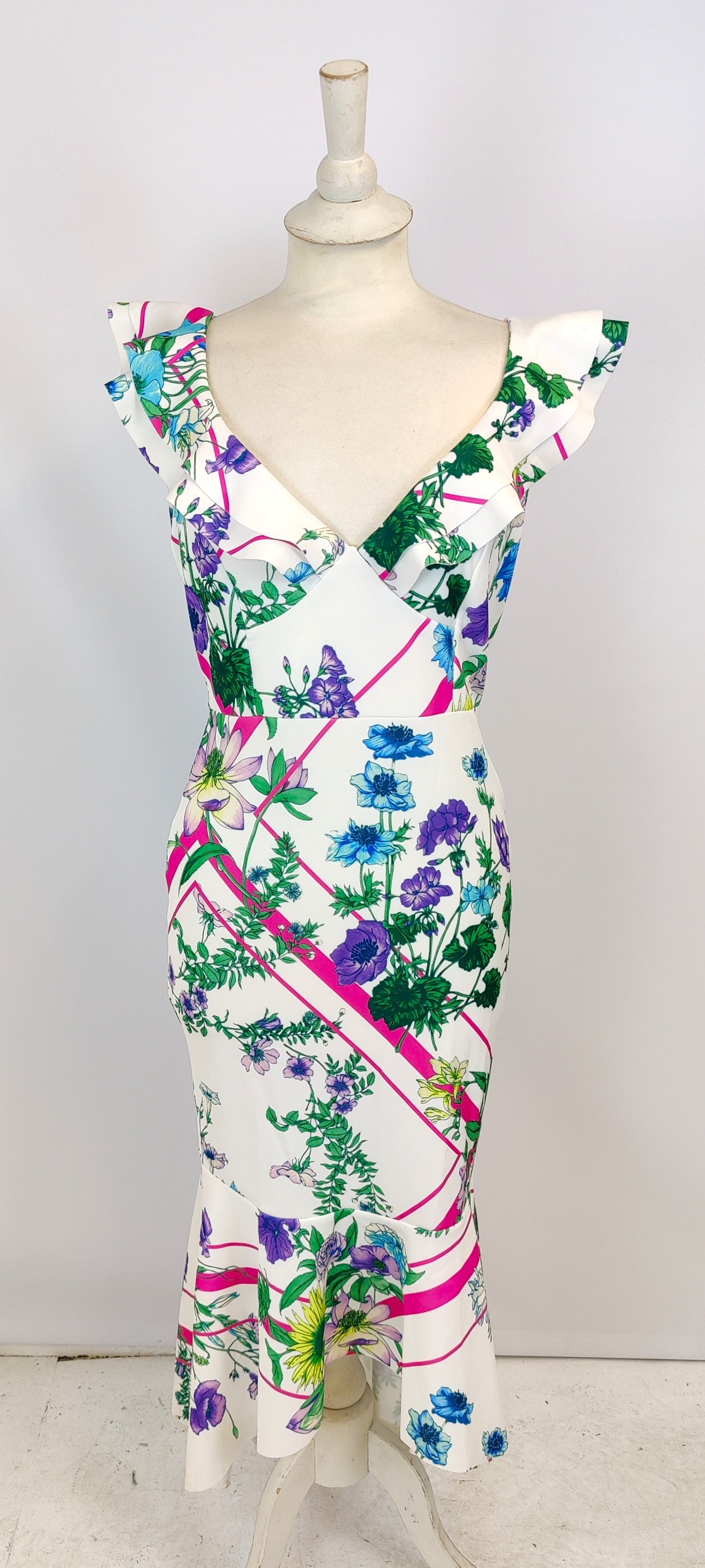 Asos Floral Print Dress-White