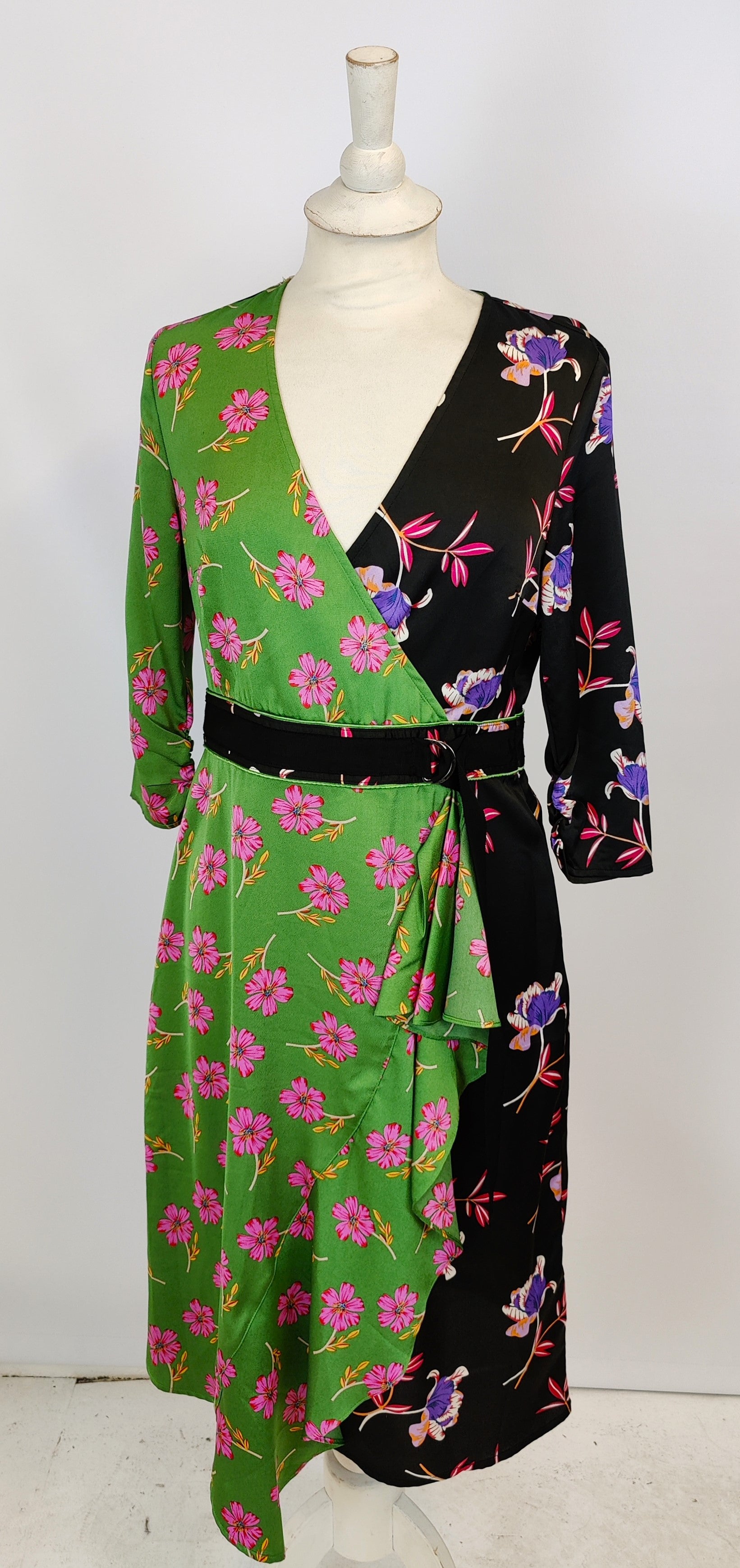 Liquorish Floral Wrap Dress with Belt