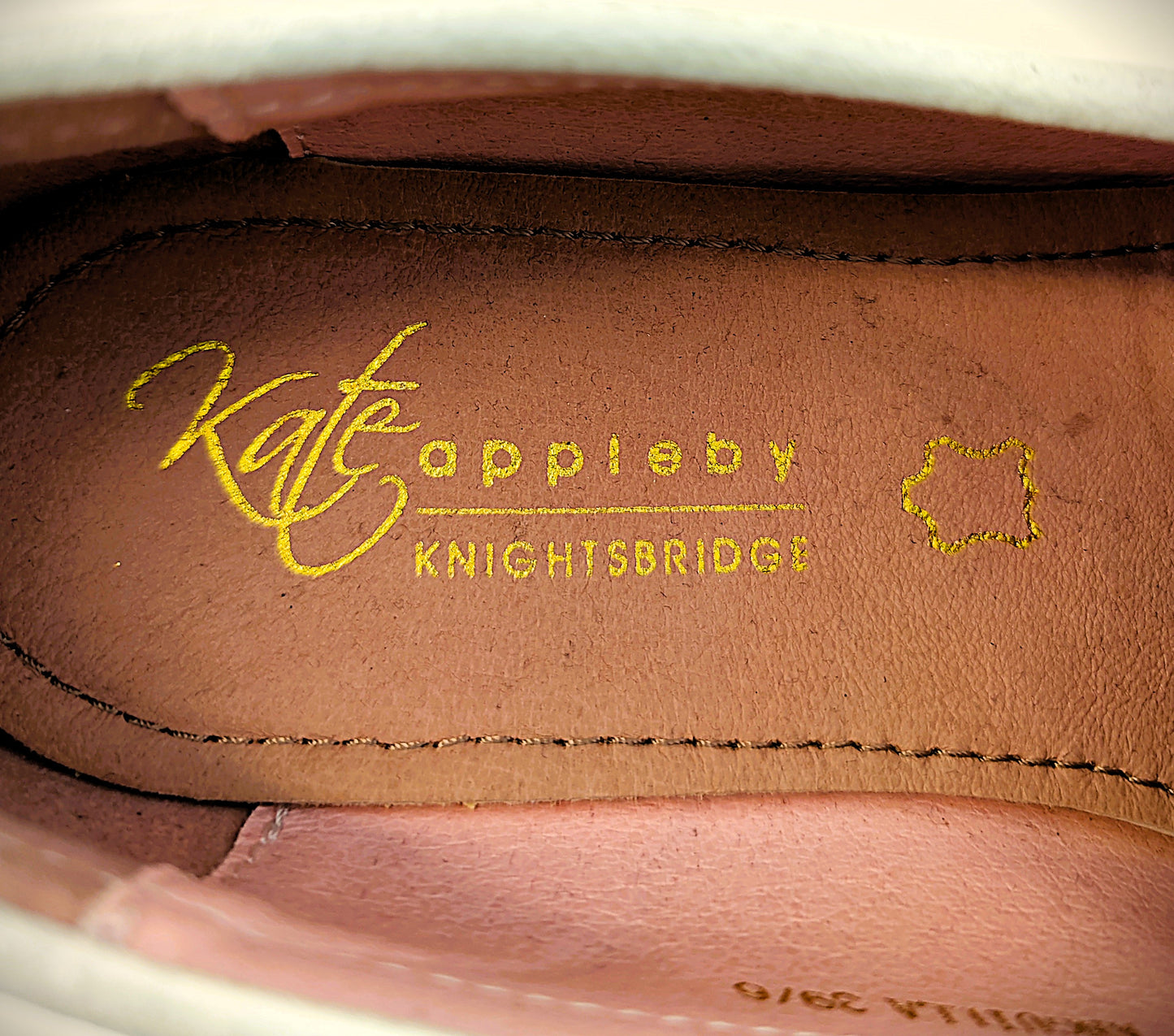 Kate Appleby Leather Loafers- Beige and Grey