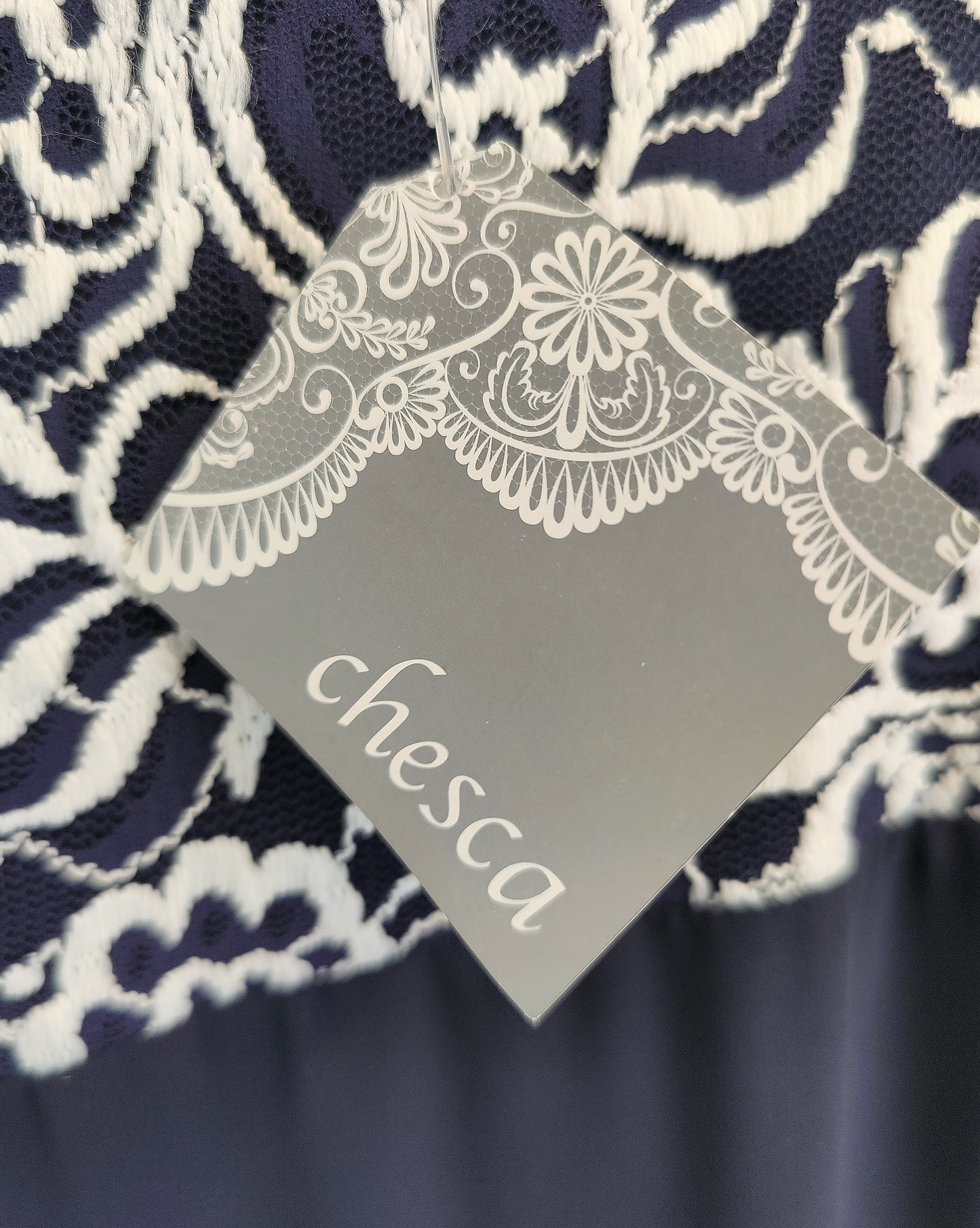 Chesca Dress- Navy and Ivory
