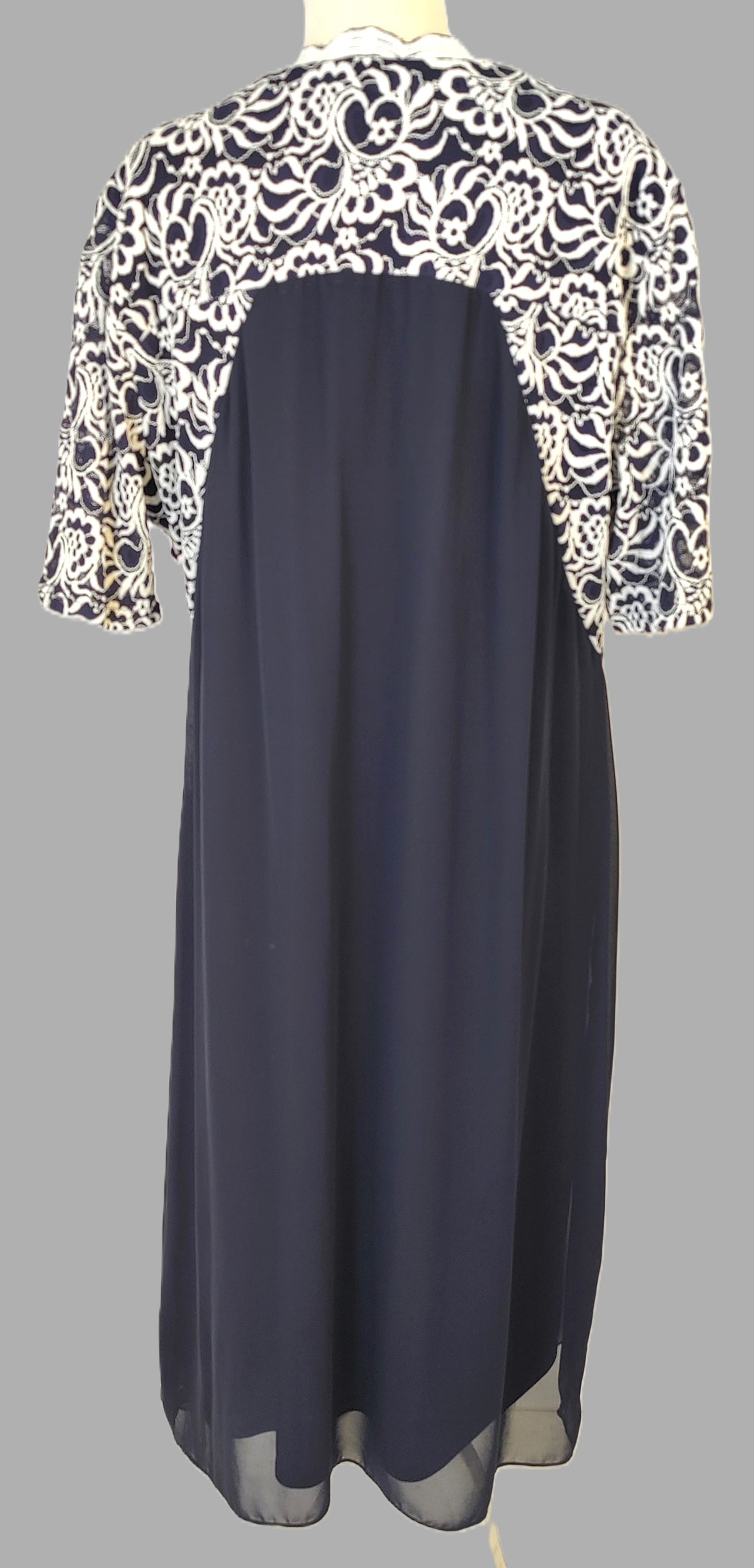 Chesca Dress- Navy and Ivory