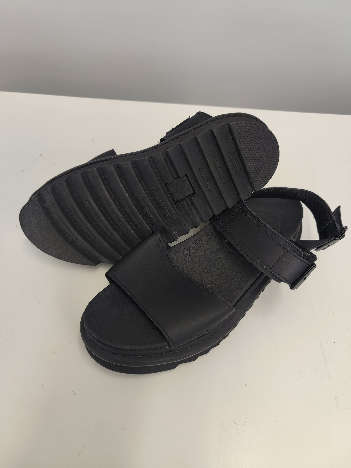 Dr.Martens Black Voss Leather Strap Sandals