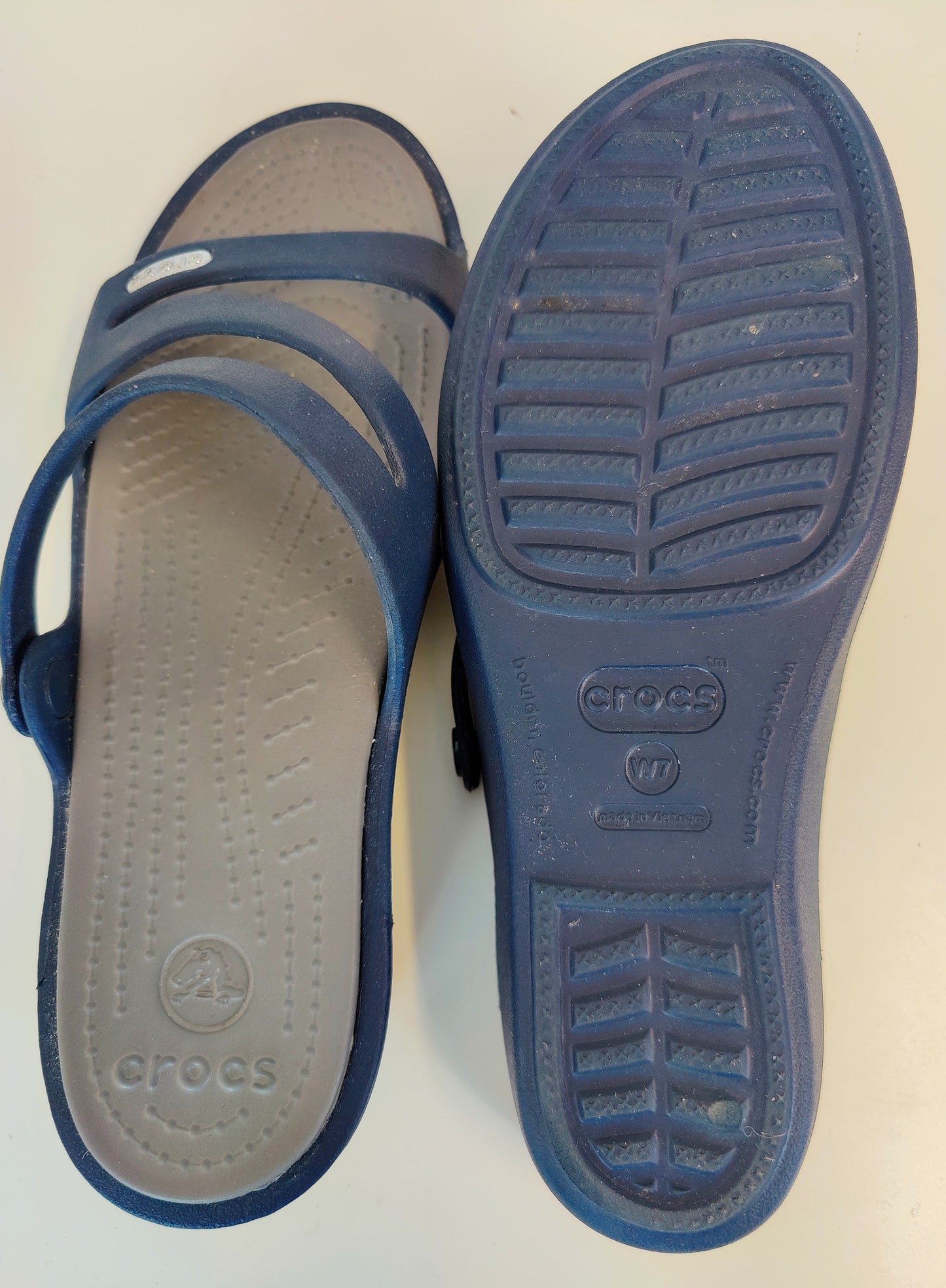 Crocs Womens Strappy Sandals -Navy