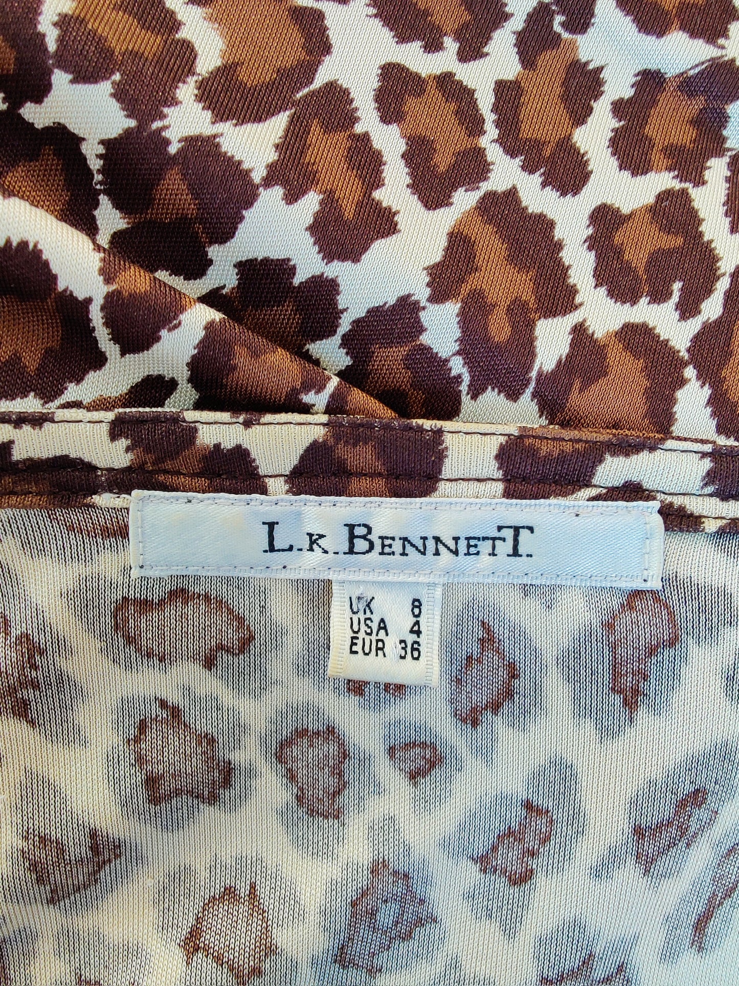 Vintage L.K Bennett Leopard Print Silk Dress - UK 8
