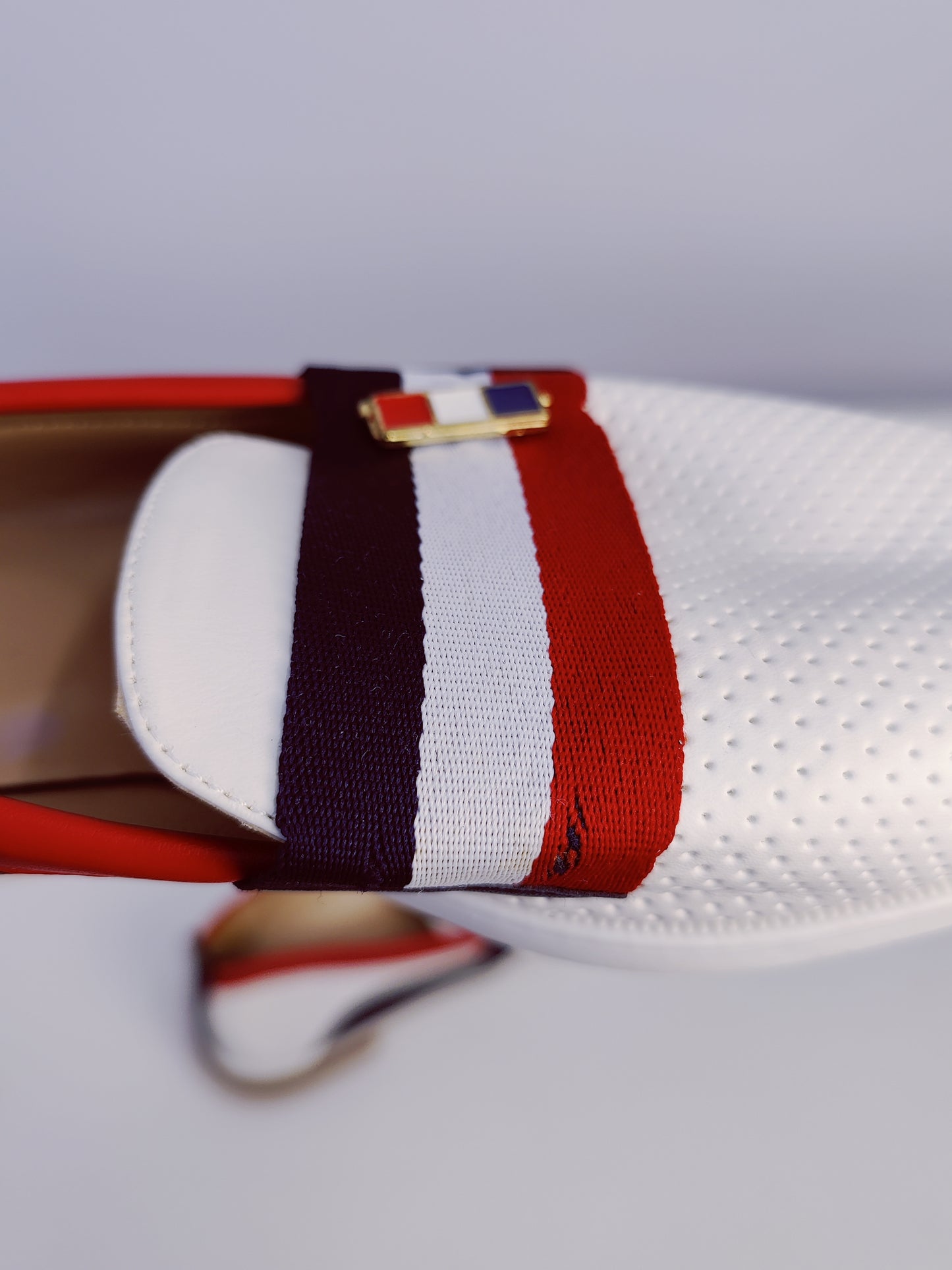 Tommy Hilfiger Women's Loafers-White with Red,White and Blue Band