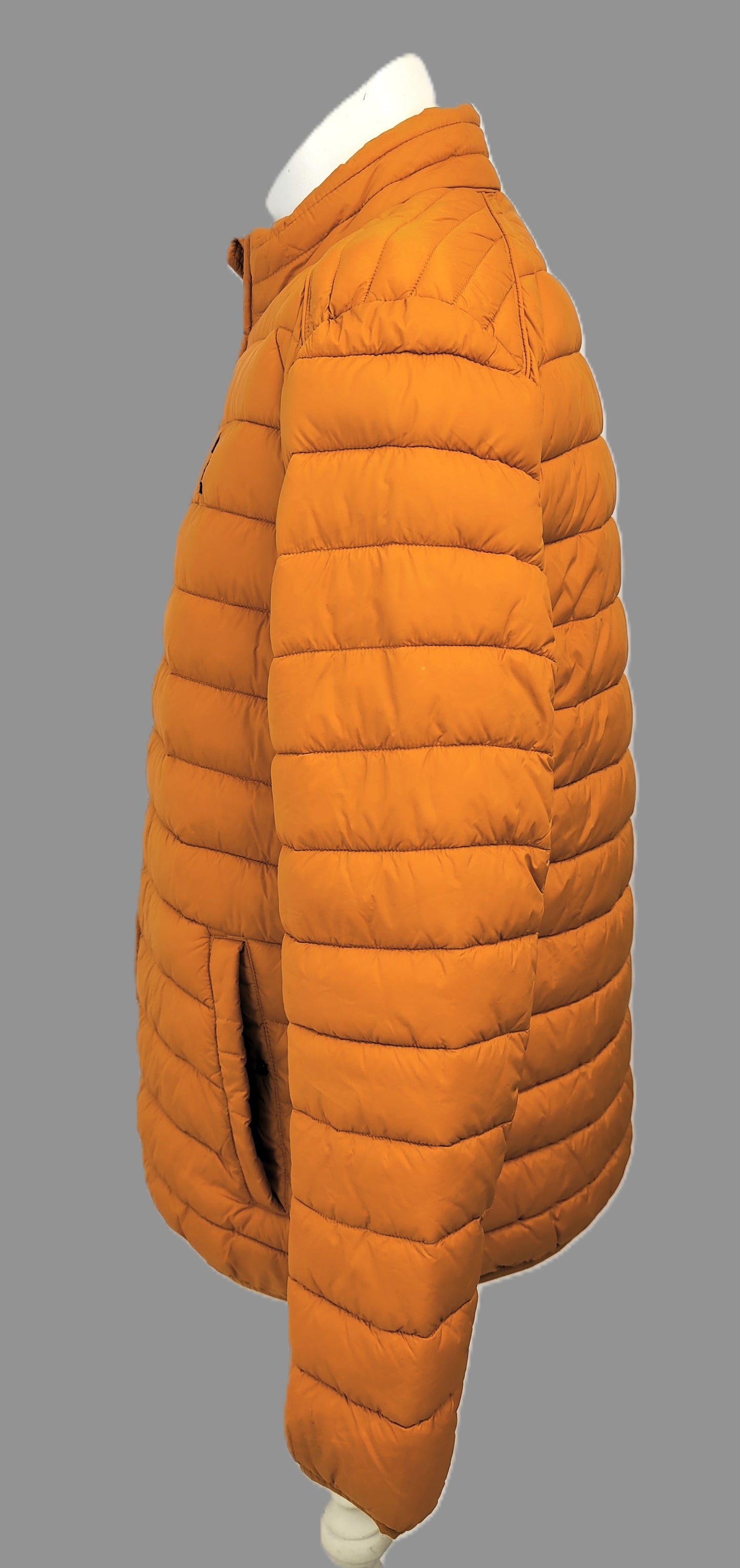 US Polo Assn. Mens Lightweight Bound Quilted Jacket-Mustard/Orange