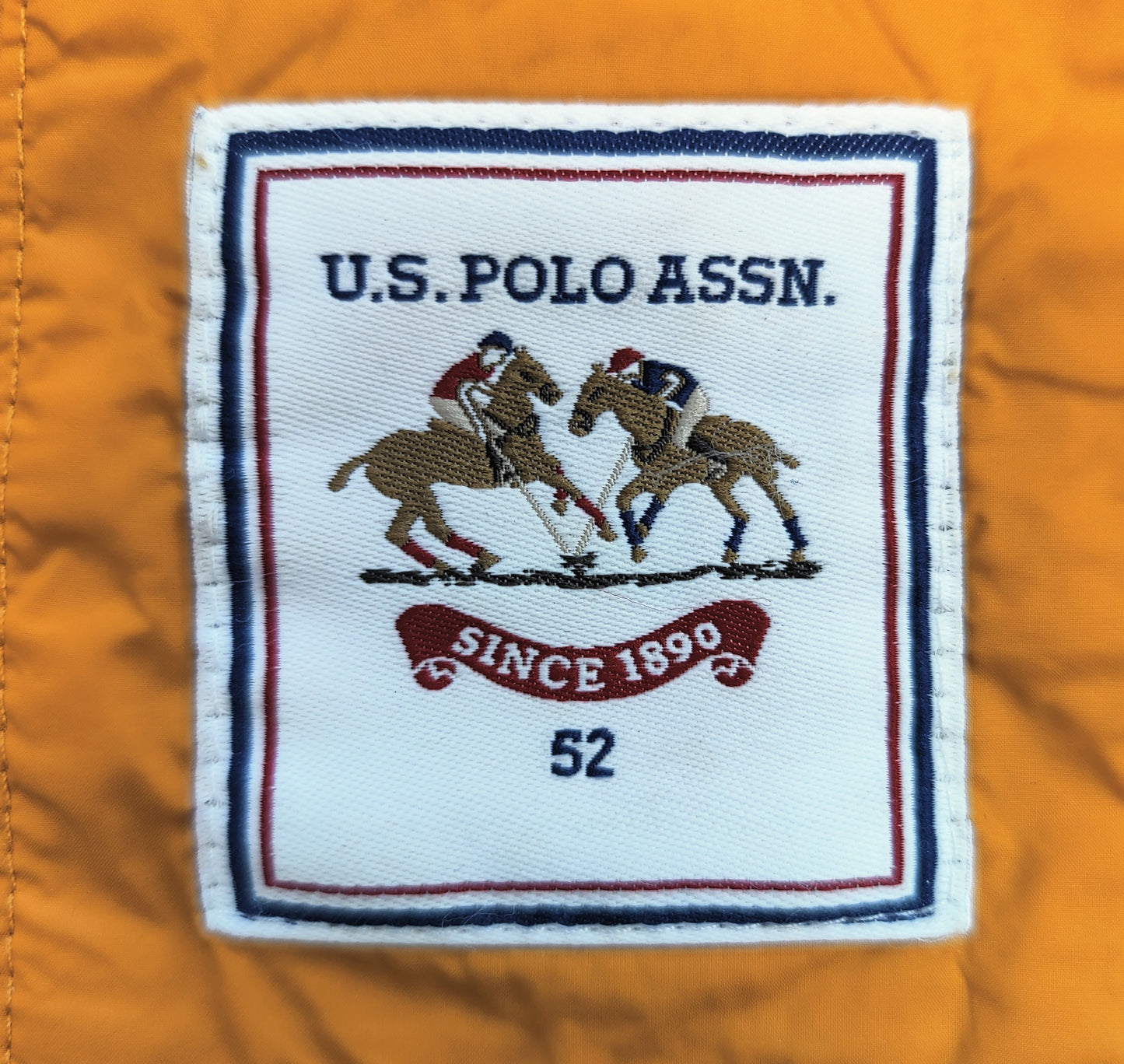 US Polo Assn. Mens Lightweight Bound Quilted Jacket-Mustard/Orange
