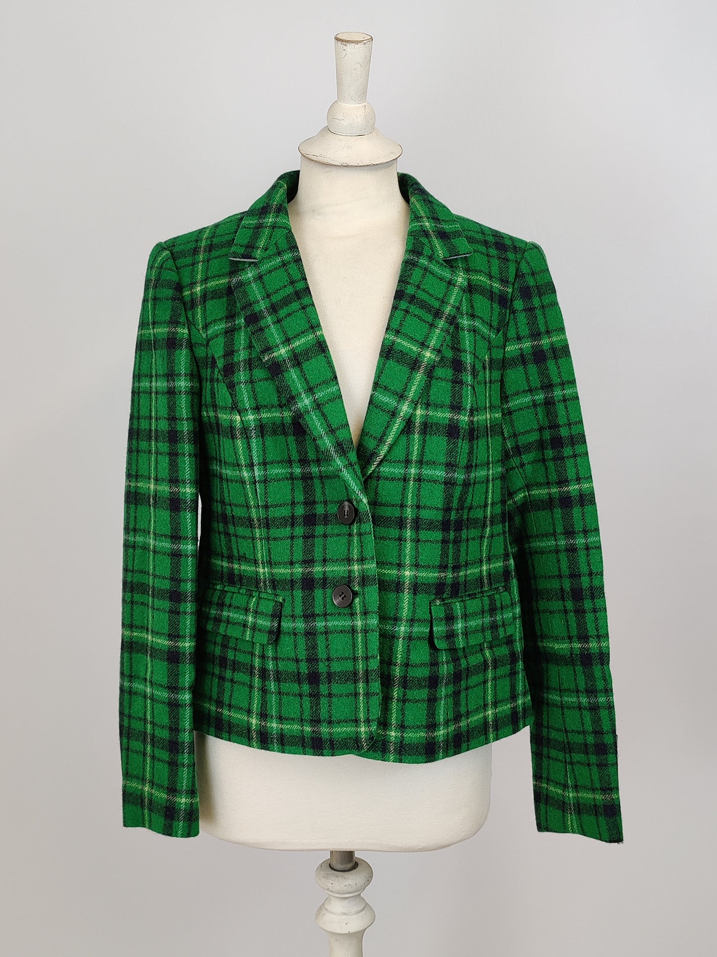 Hobbs Green Check Print Jacket