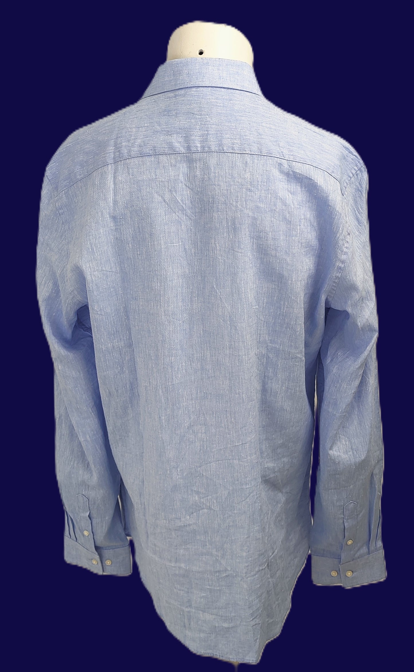 Fisk Of Oslo Men's Linen Blend Shirt- Light Blue