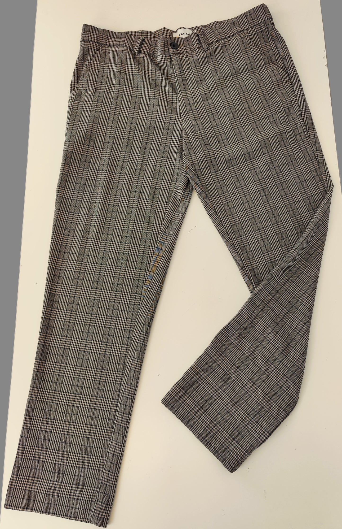 FARAH Elm Chino Men's Retro Trousers-Prince of Wales Check