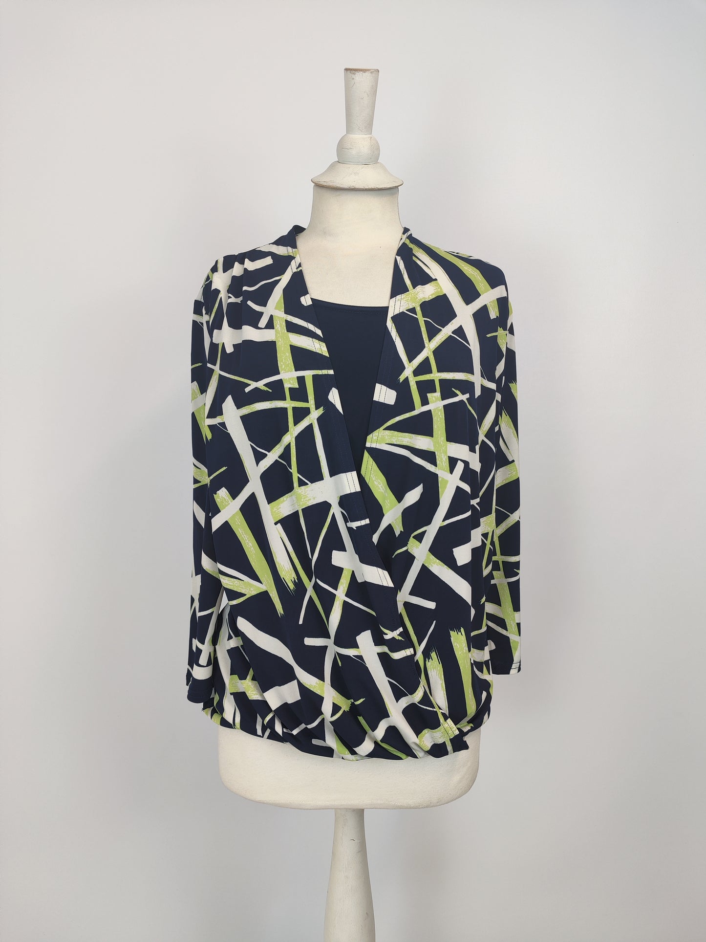 Bassini Two In One Navy and Green Top