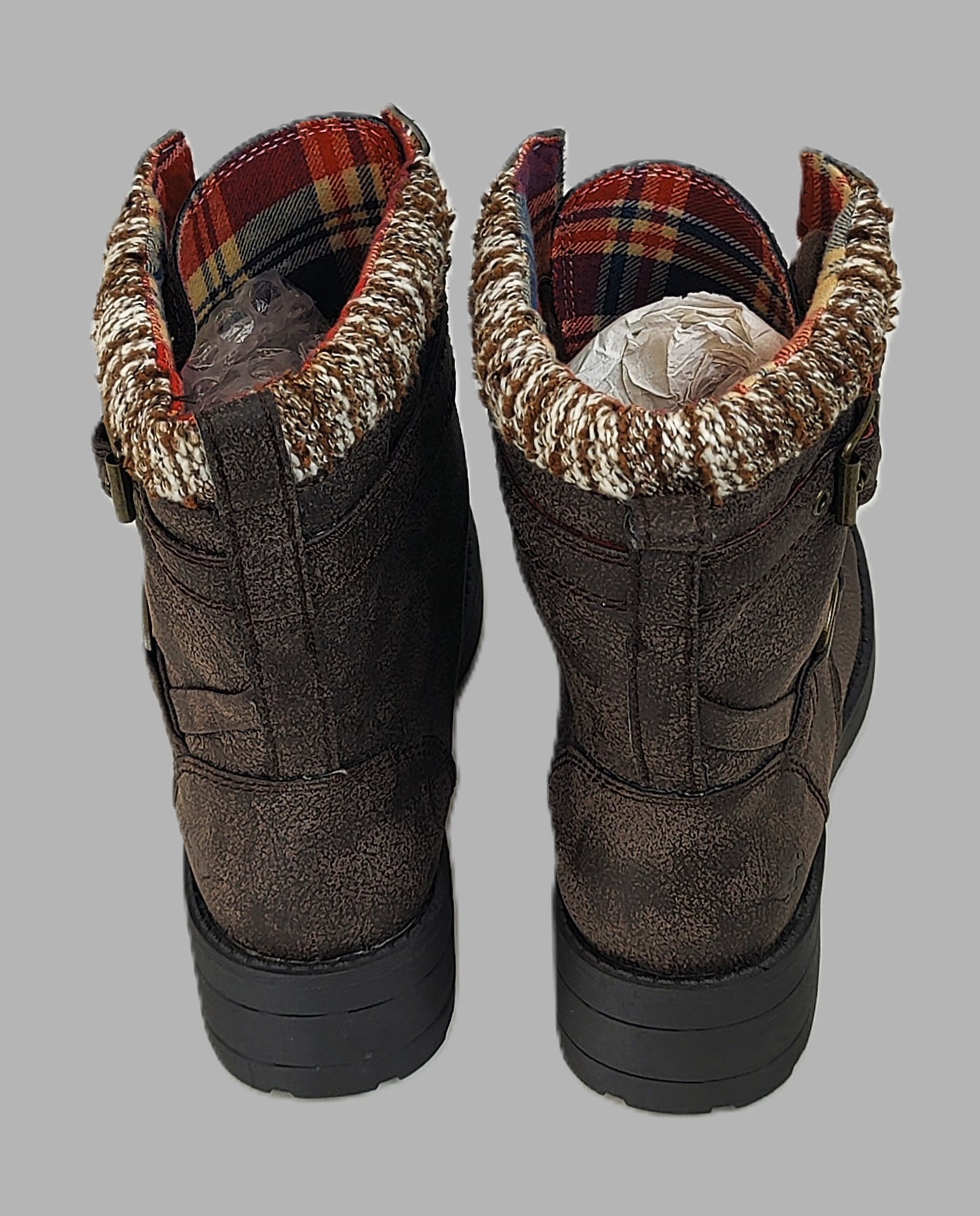 Rocket Dog "Thunder" Women's Casual Faux Leather Lace-up Boots- Dark Brown