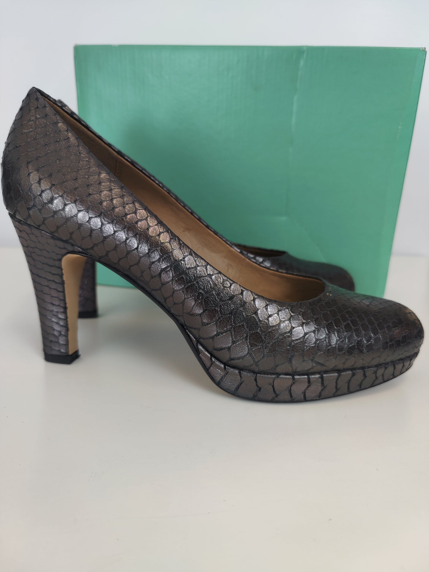 Clarks Metallic Leather Heels