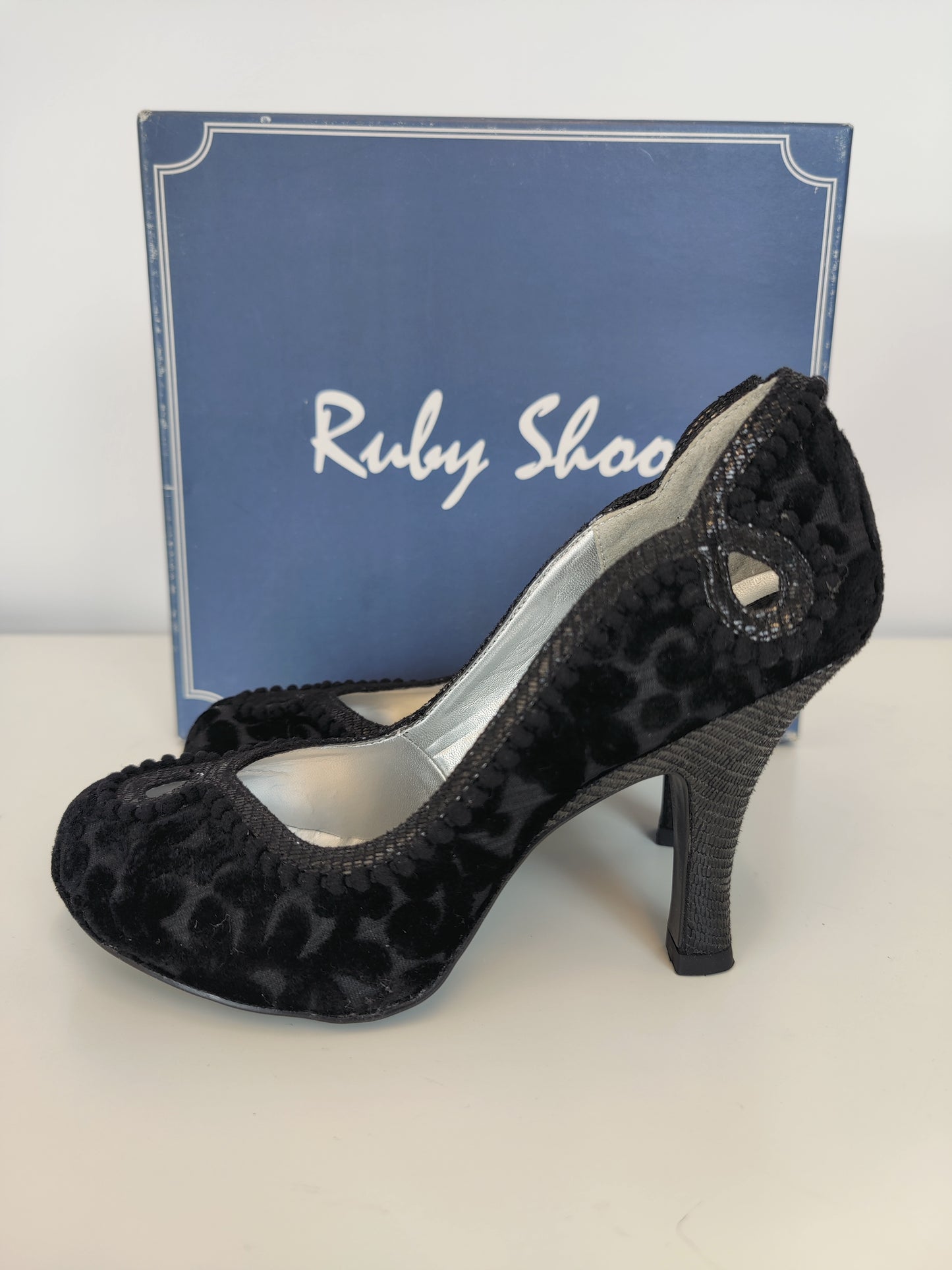 Ruby Shoo Black Velvet Miley Heels