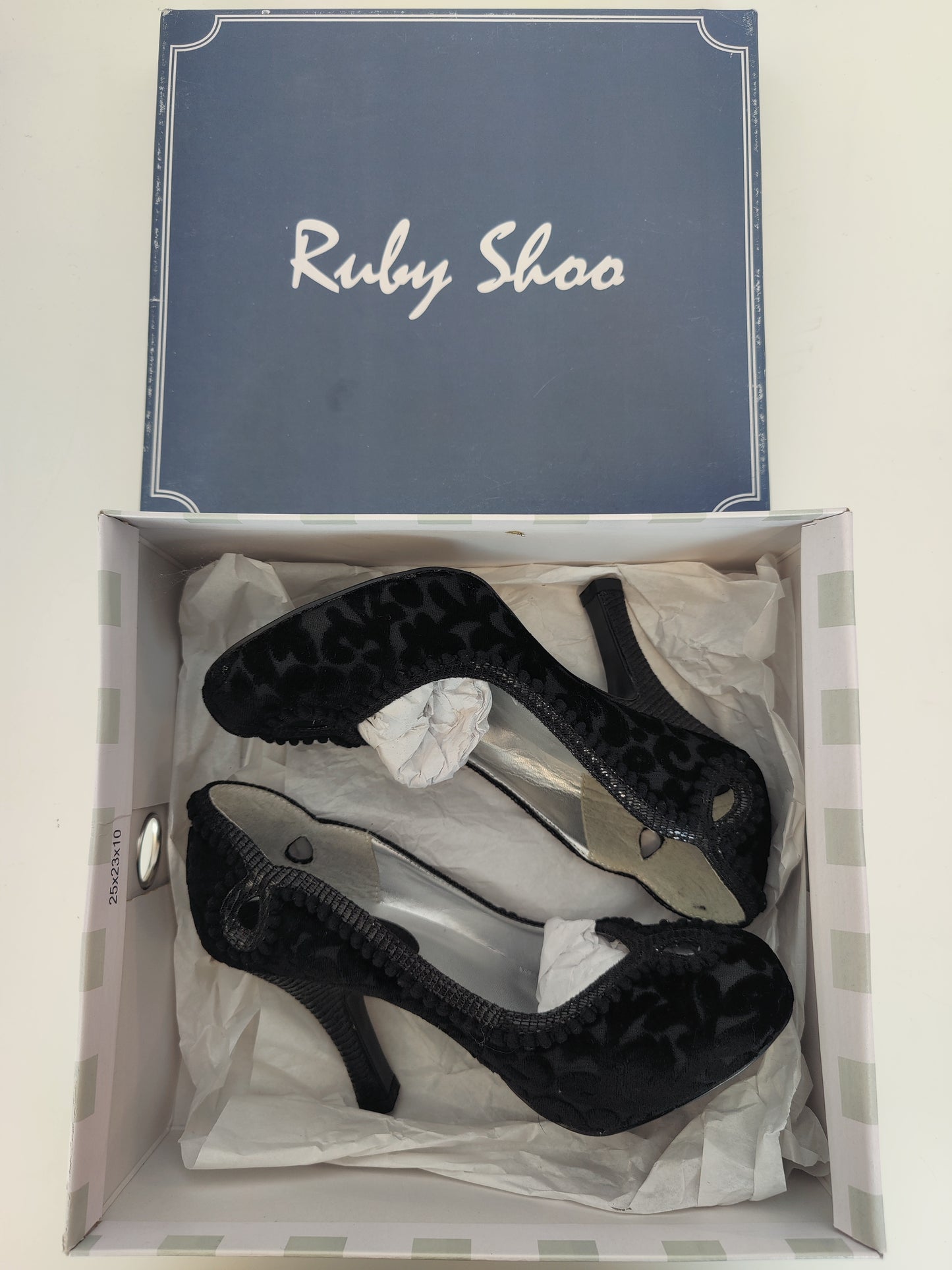 Ruby Shoo Black Velvet Miley Heels