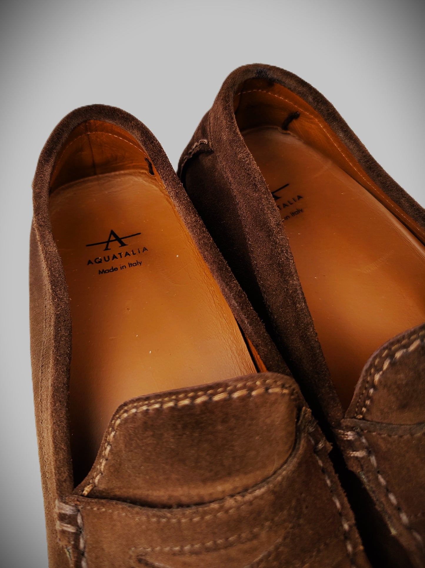 Aquatalia Men's Brandon Suede Driving Style Loafer-Brown