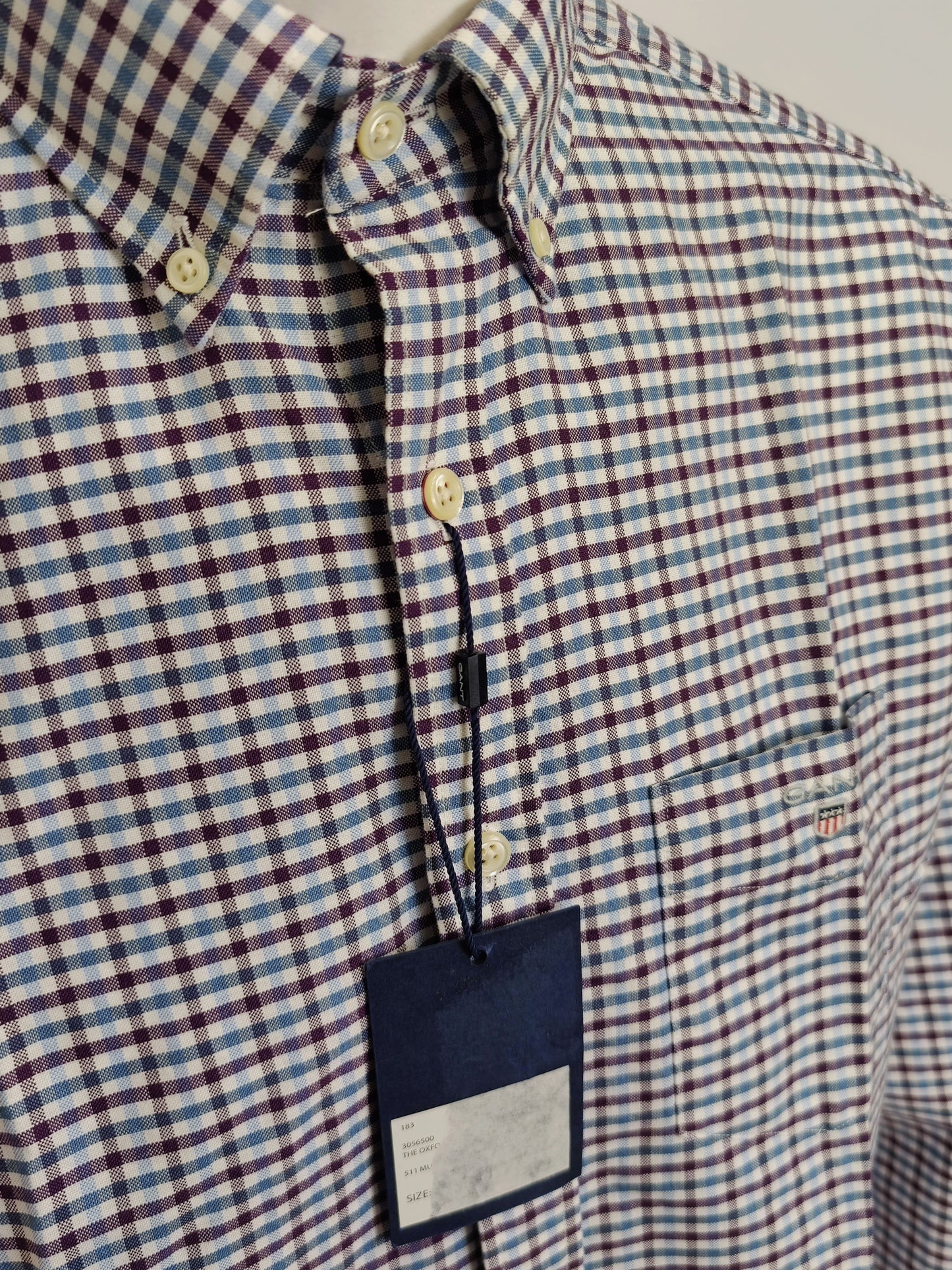 Gant Oxford Checkered Shirt-Purple, Blue and White