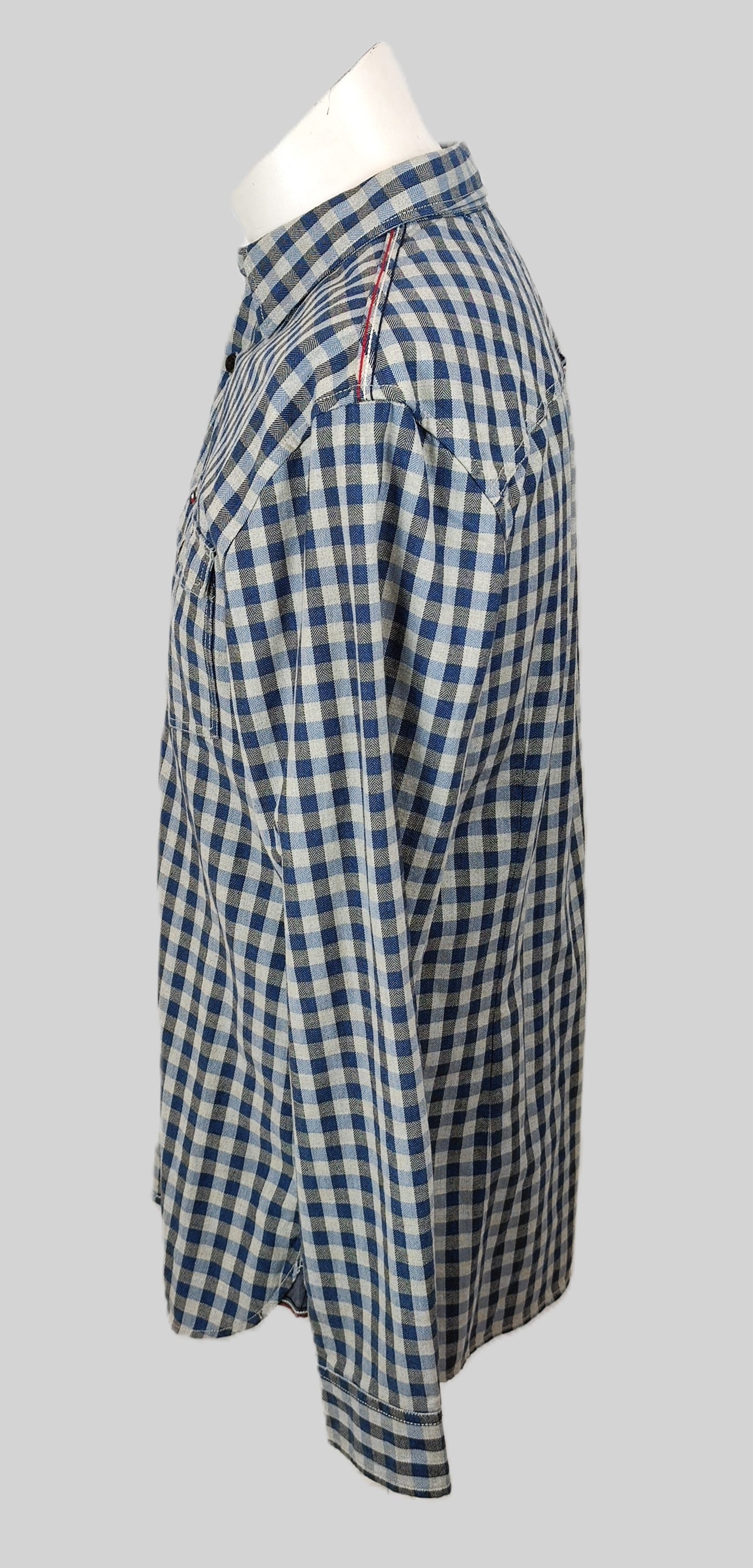 Tommy Hilfiger Denim Men's Casual Shirt-Blue/Grey Check