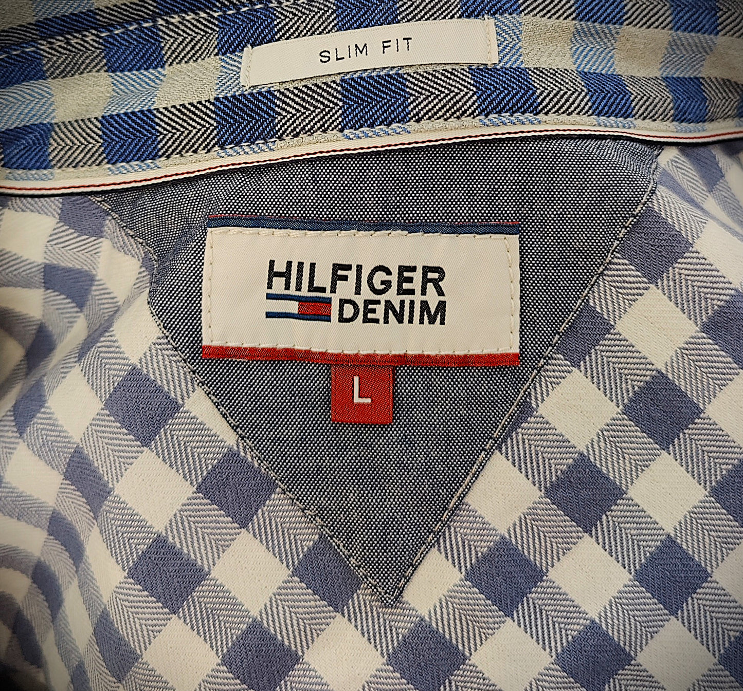 Tommy Hilfiger Denim Men's Casual Shirt-Blue/Grey Check