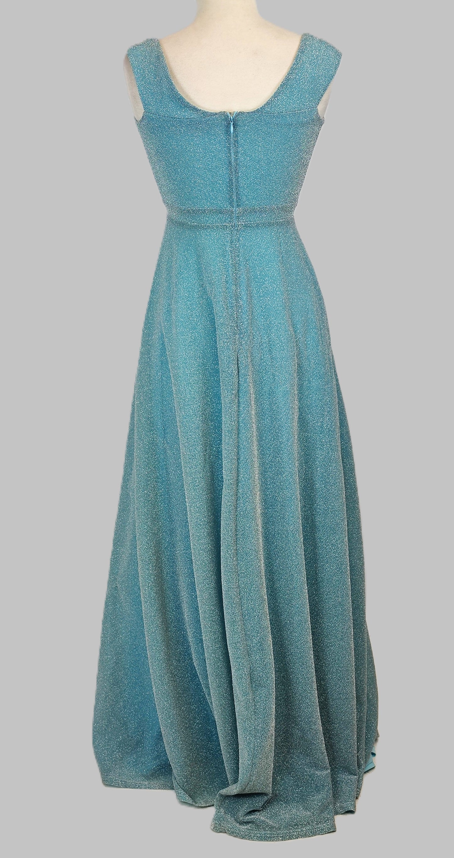 QUIZ Glitter Wrap Maxi Dress - Sky Blue