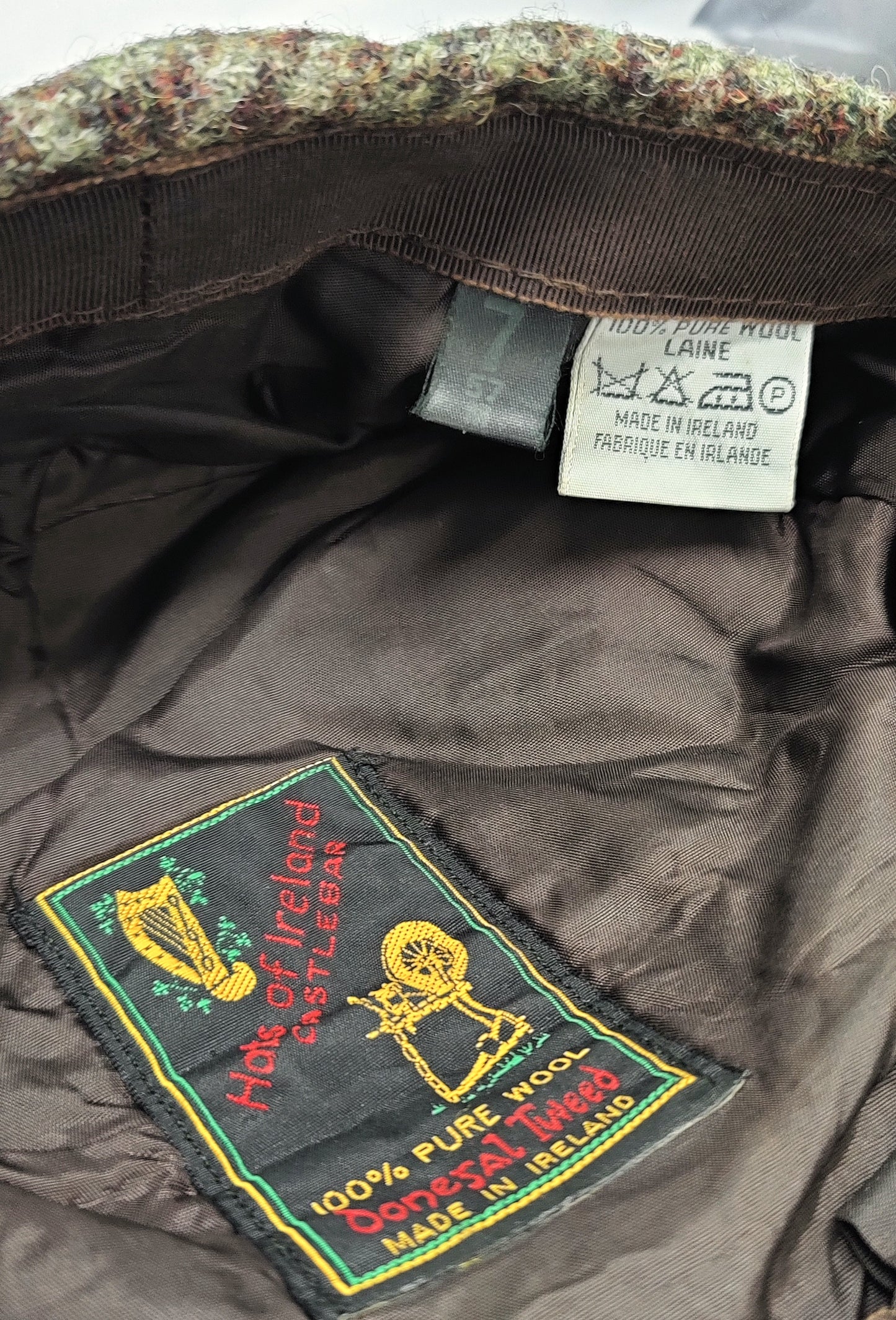 Hats of Ireland Castlebar Vintage Donegal Tweed Flat Cap-Green/Brown Check