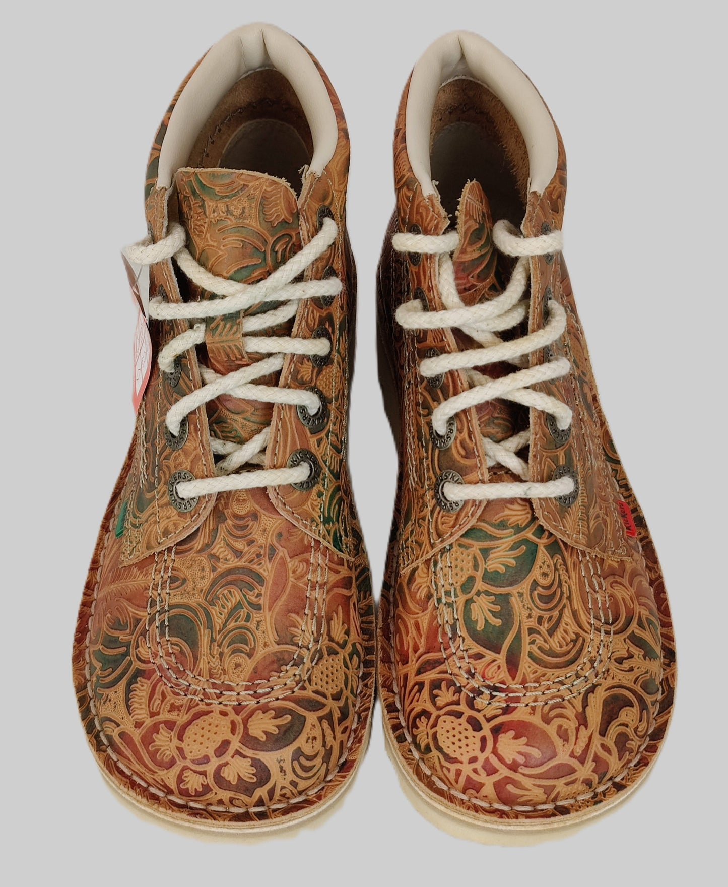 Kickers® Vintage Engraved Leather Boots - Multicoloured