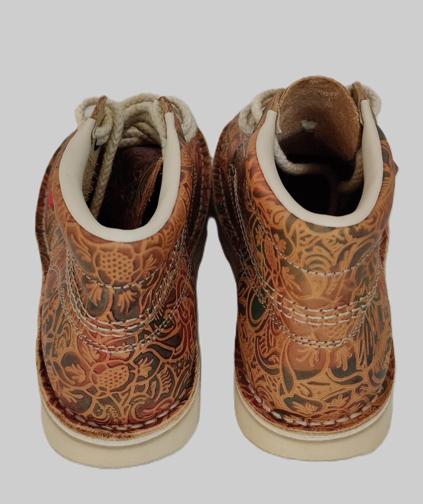 Kickers® Vintage Engraved Leather Boots - Multicoloured