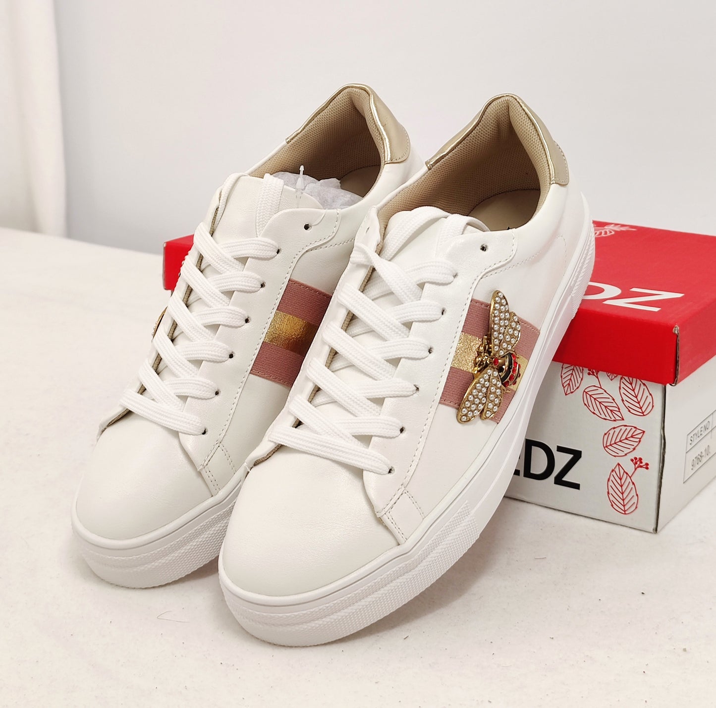 REDZ Bee Stripe Trainers - White