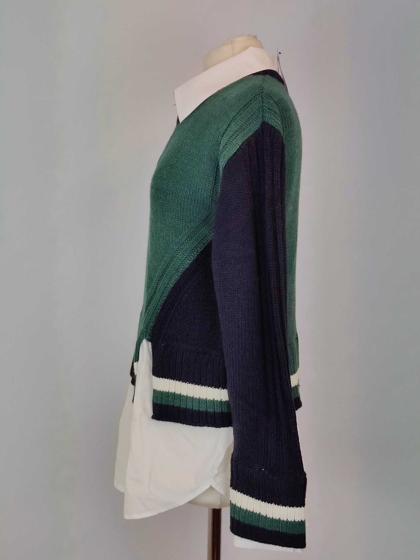 Next Green Colourblock Long Sleeve Shirt Layer Jumper