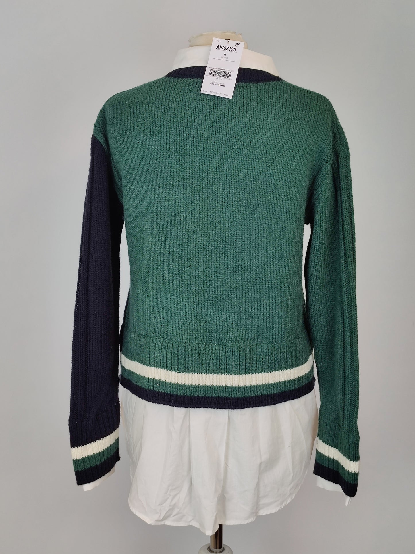 Next Green Colourblock Long Sleeve Shirt Layer Jumper