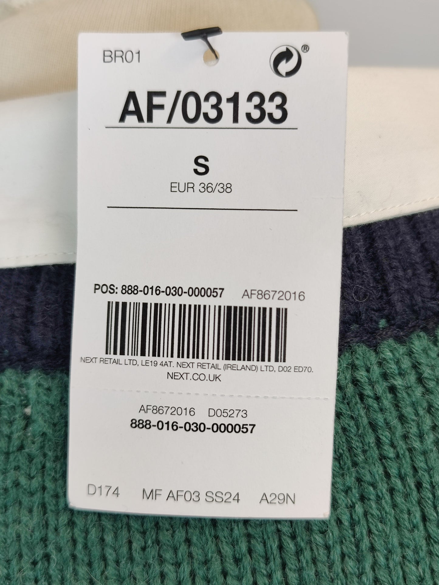 Next Green Colourblock Long Sleeve Shirt Layer Jumper