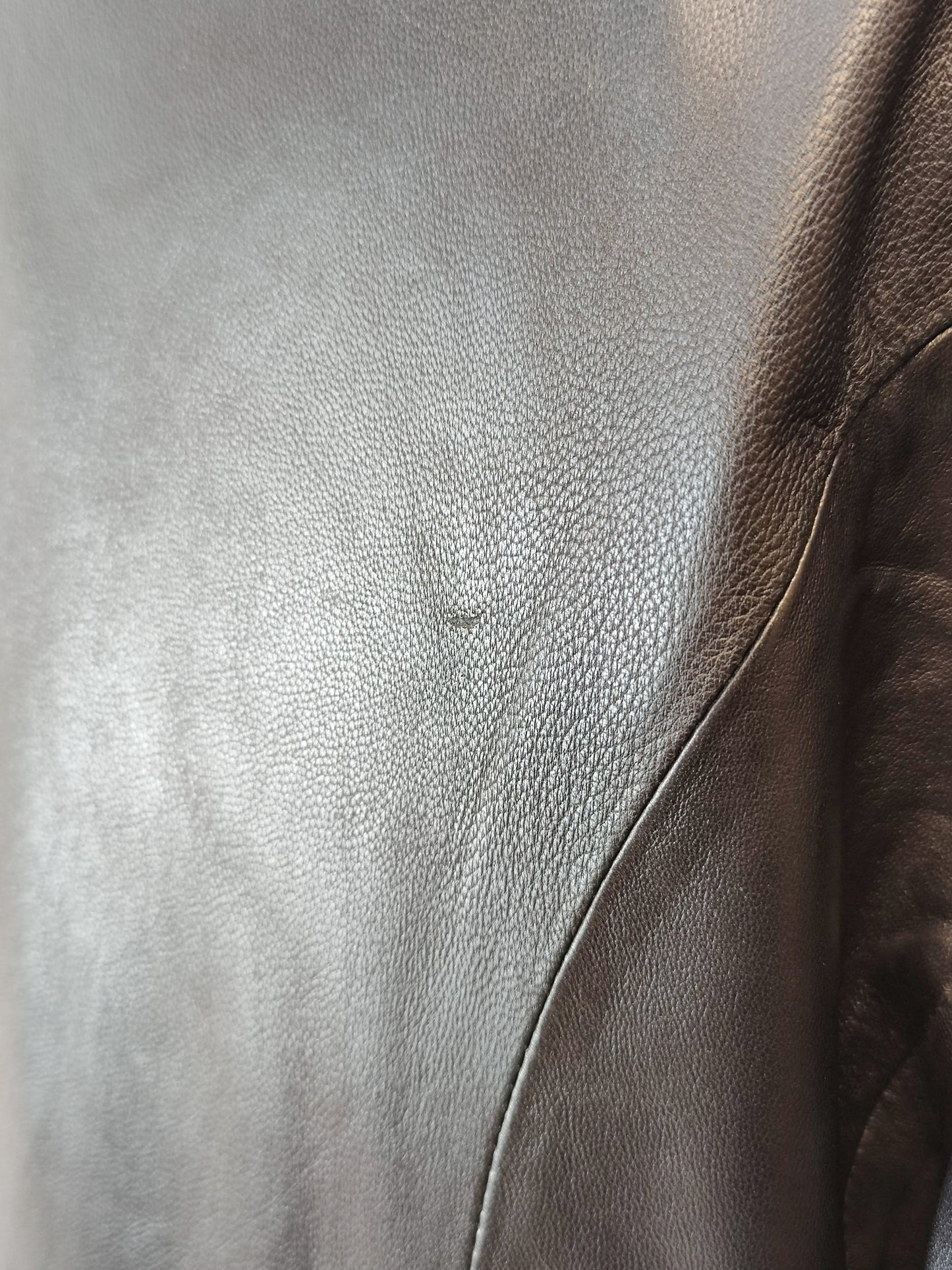 hElium Long Black Leather Jacket