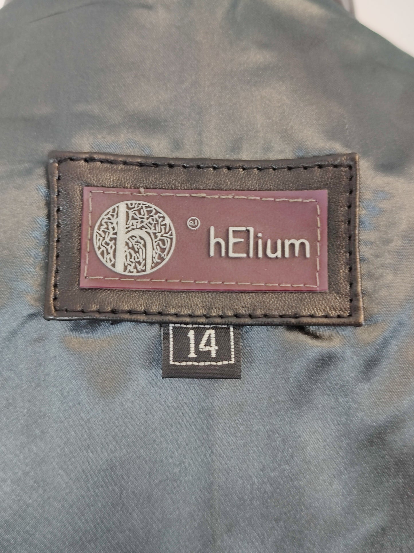 hElium Long Black Leather Jacket