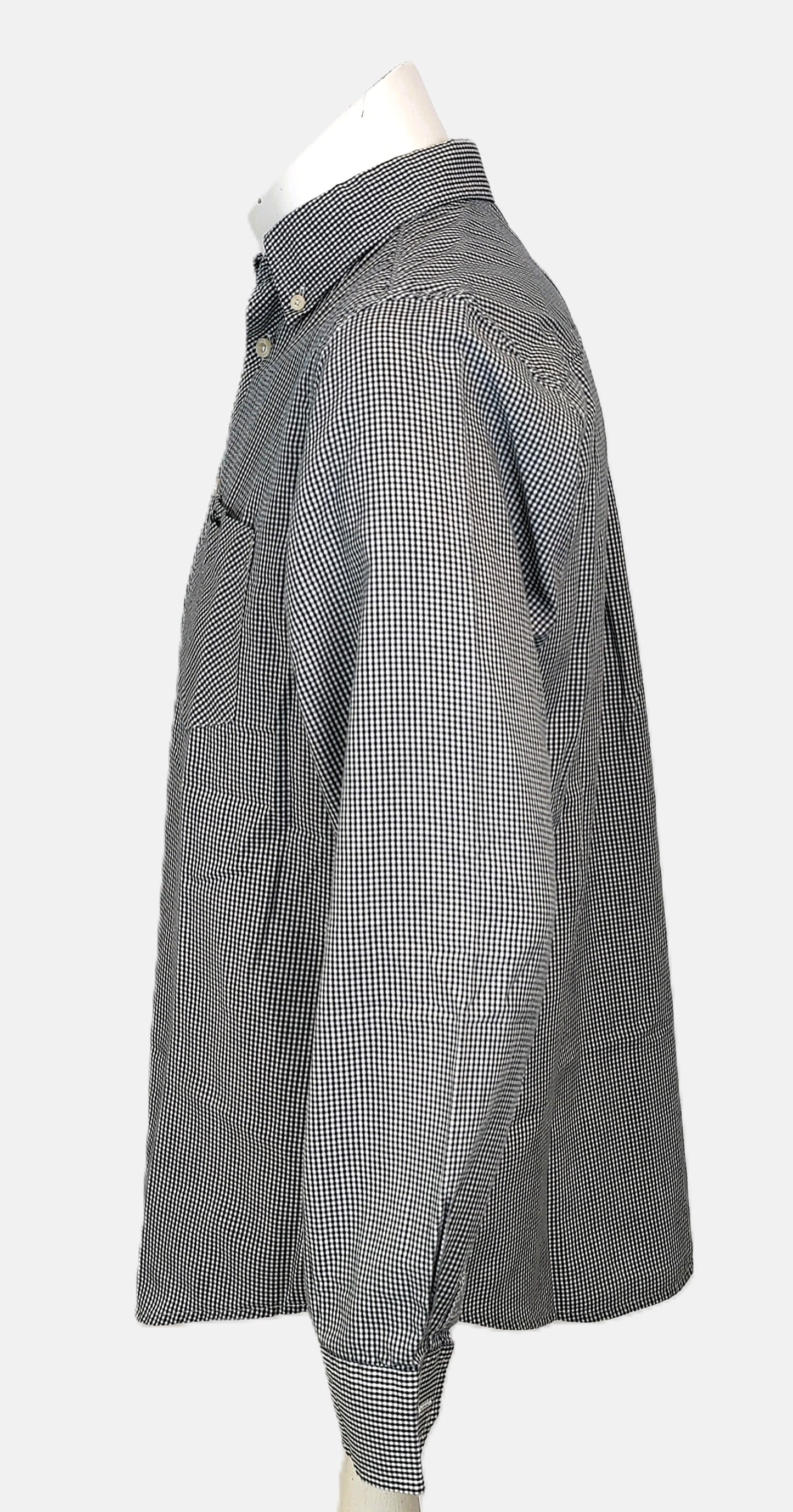 Ben Sherman Heritage Long Sleeve Gingham Shirt - Black and White