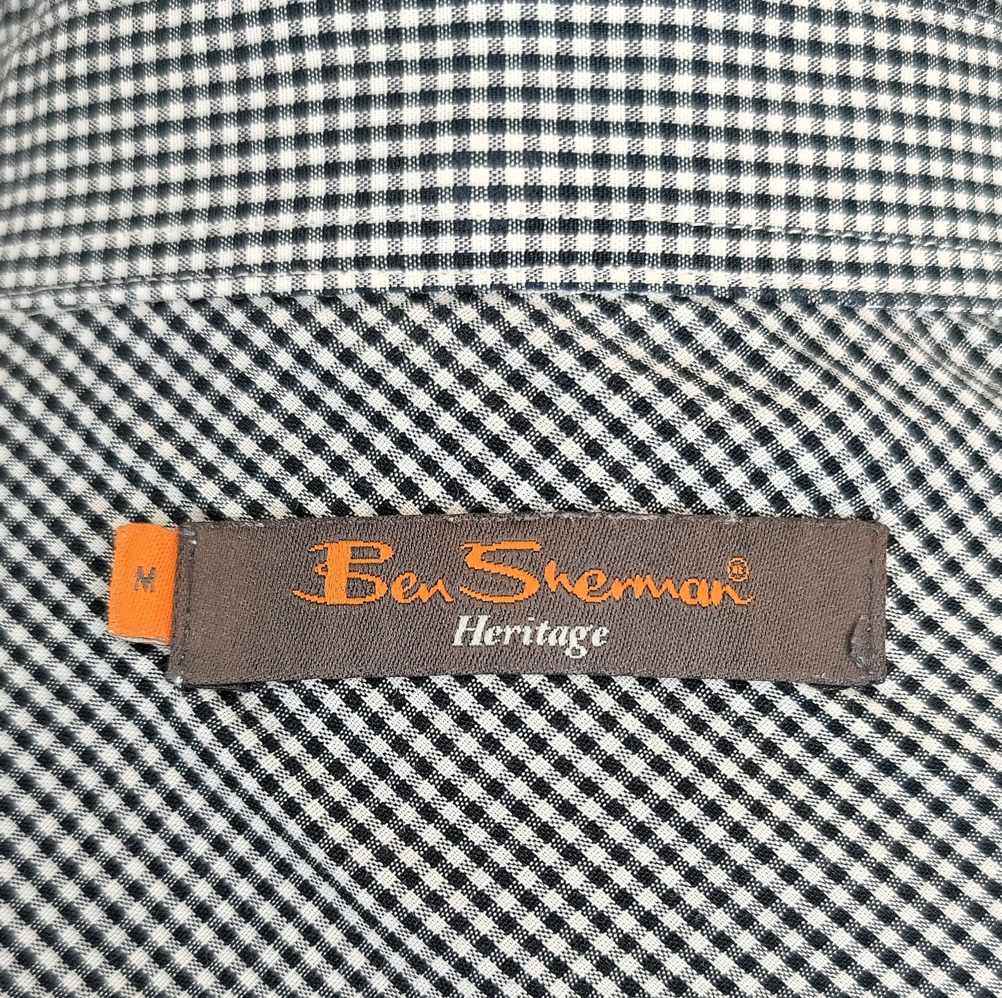 Ben Sherman Heritage Long Sleeve Gingham Shirt - Black and White