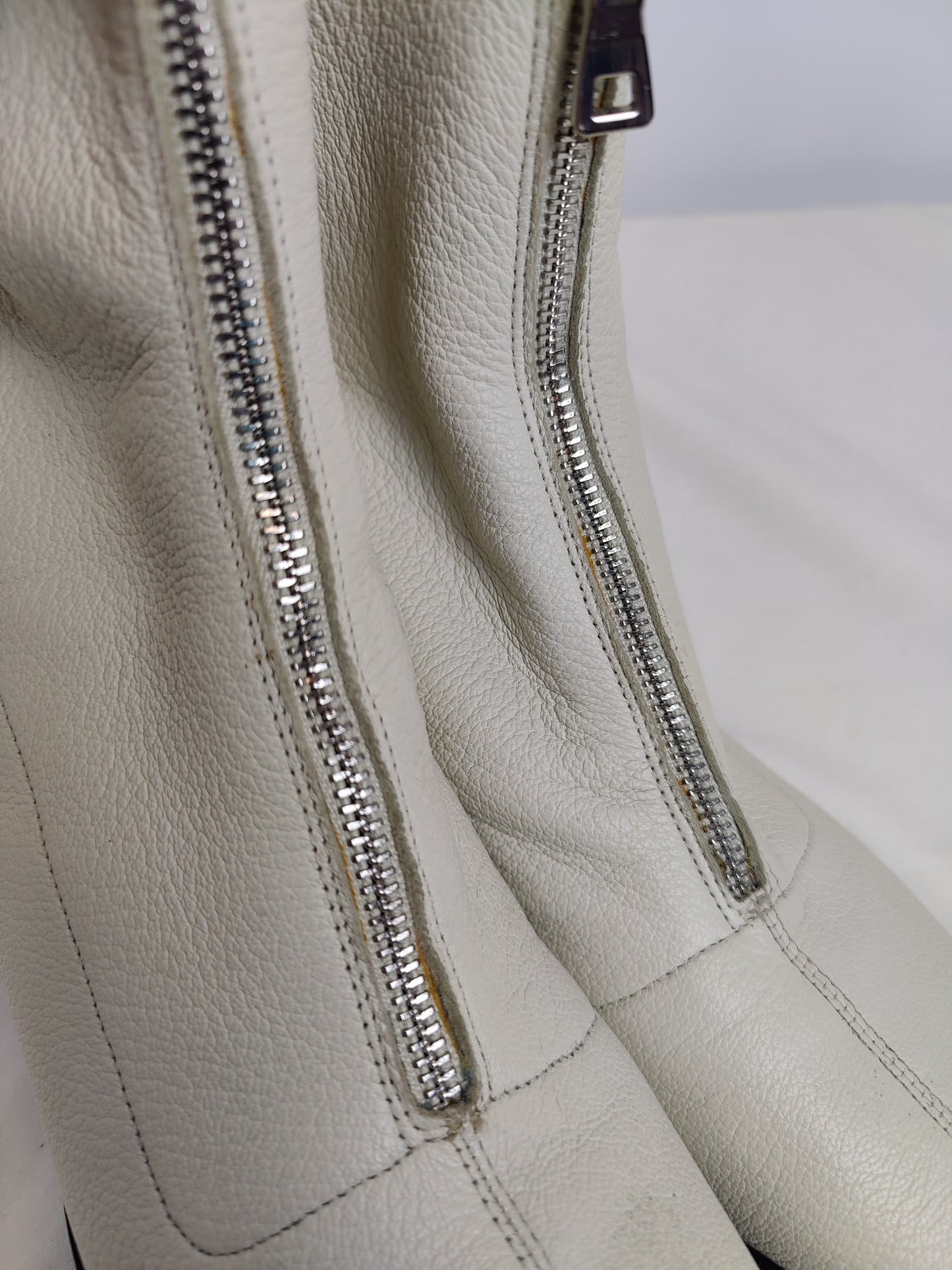 Mango Zipped Leather Ankle Boots