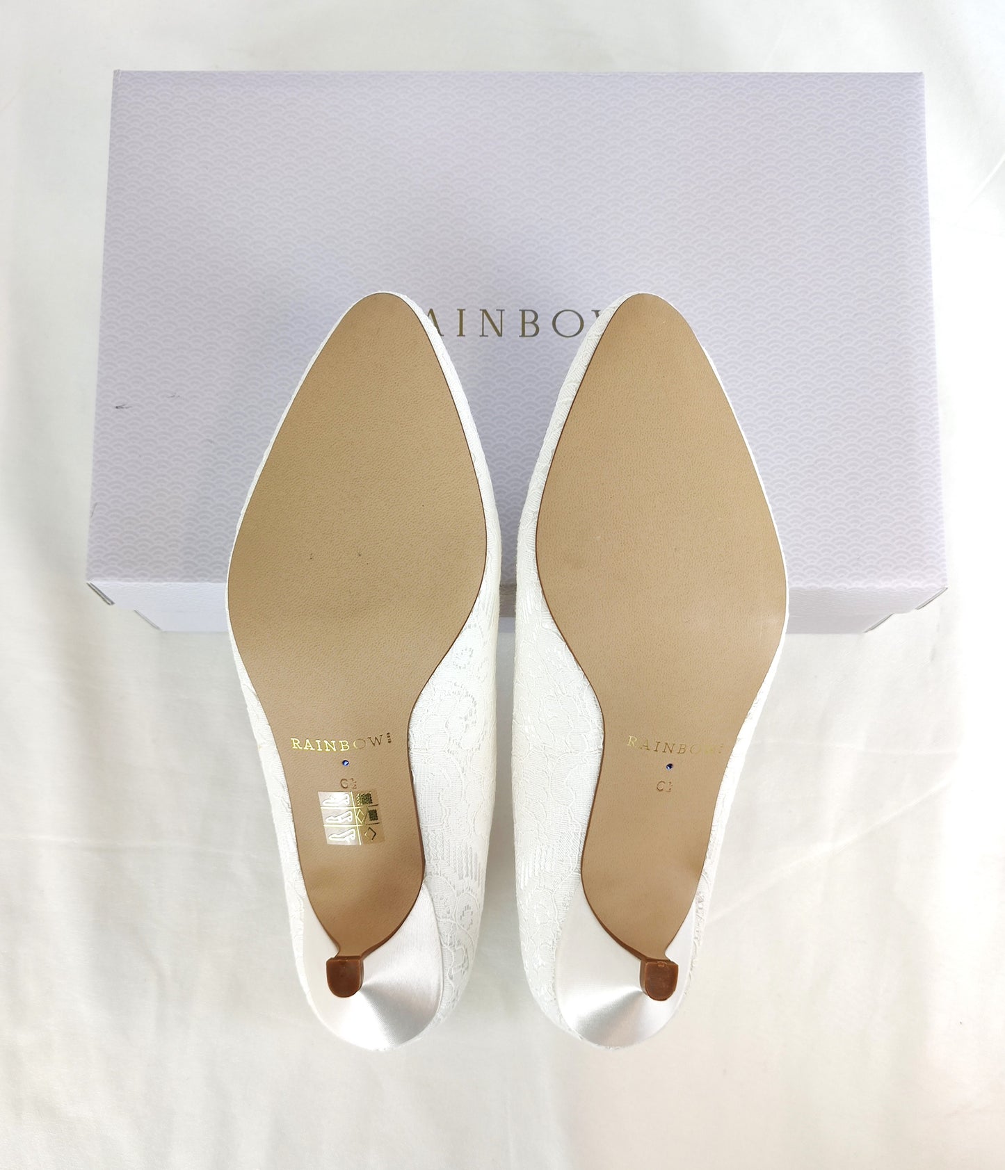 Rainbow Club Satin & Luxury Lace Bridal Court Shoes - Ivory