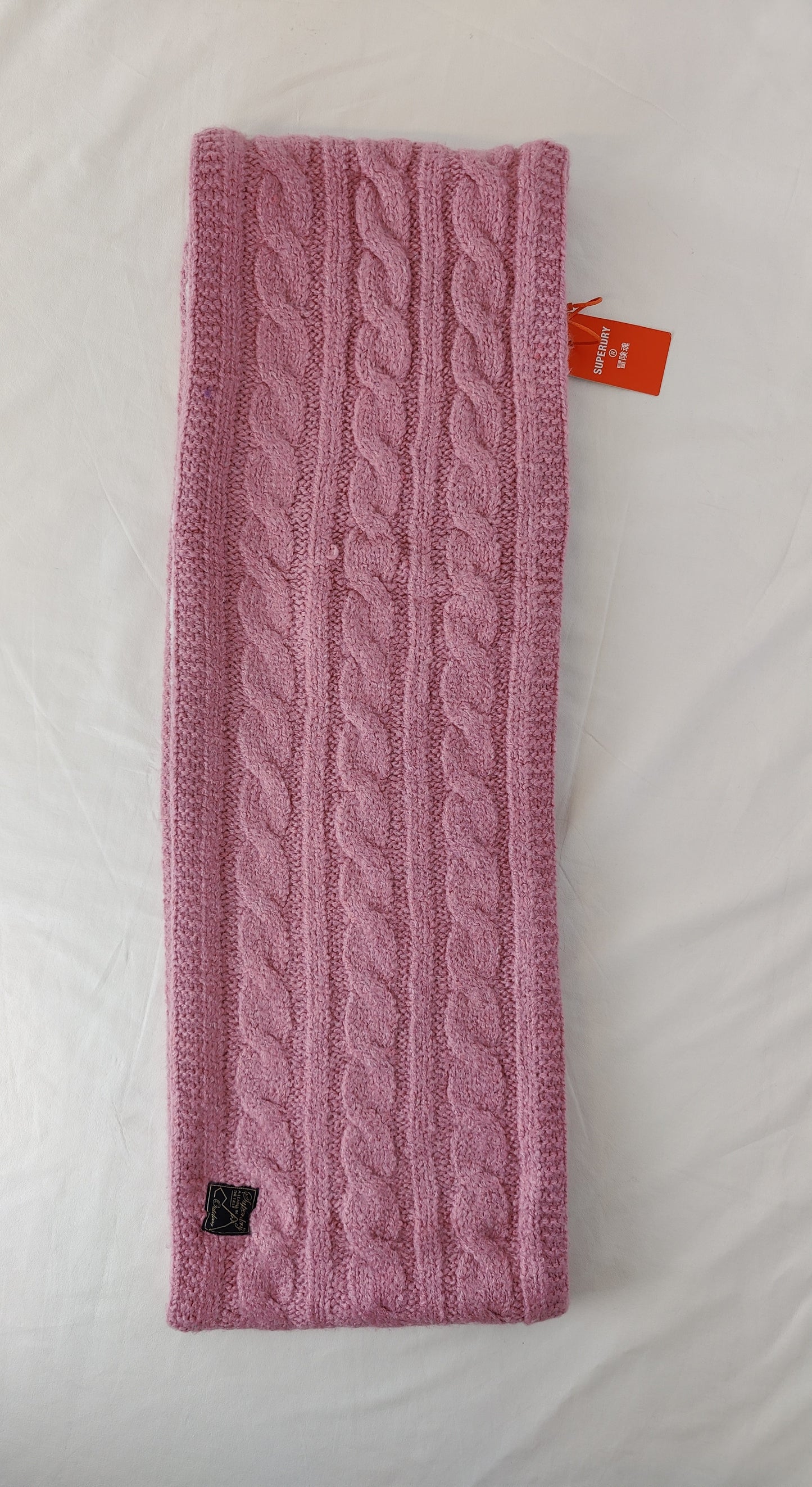SuperDry® Tweed Cable Snood - Smoke Pink