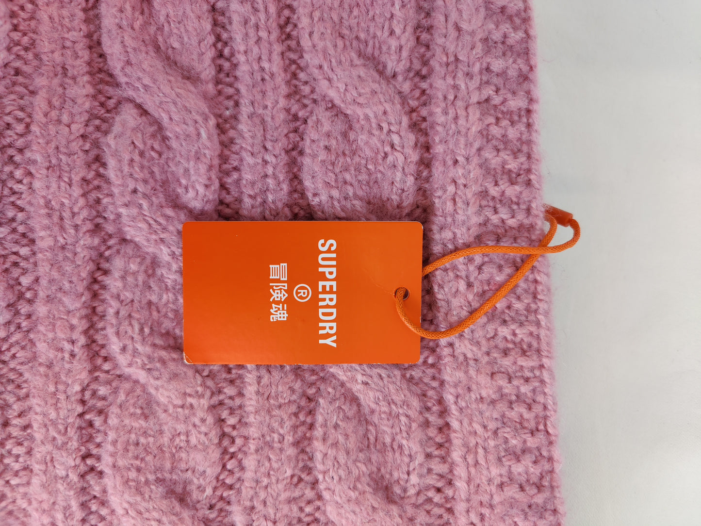 SuperDry® Tweed Cable Snood - Smoke Pink