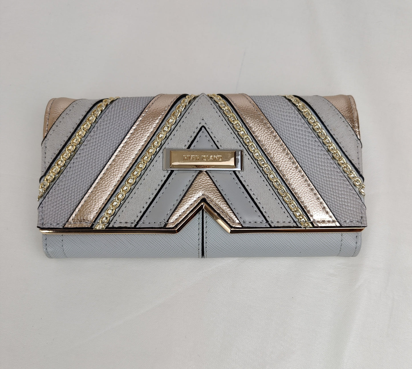 River Island Multi-Fabric Wallet - Grey