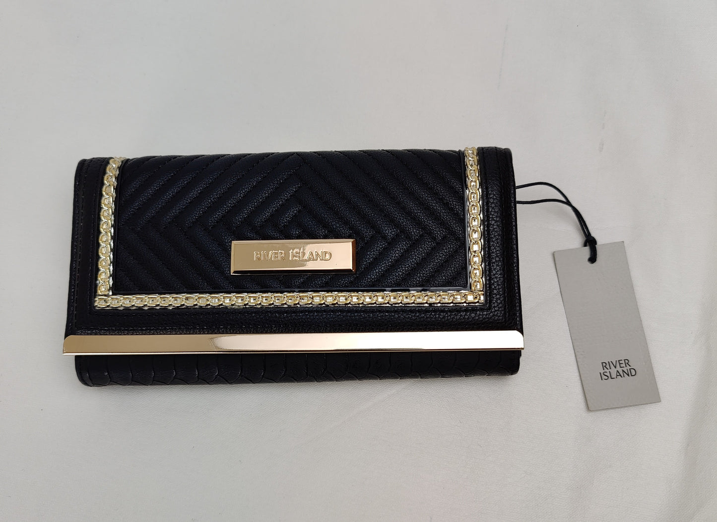 River Island Textured Wallet - Black