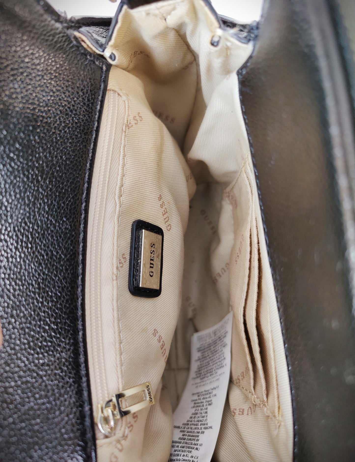 Guess-Dinner Date Mini Bag-Black Leatherette