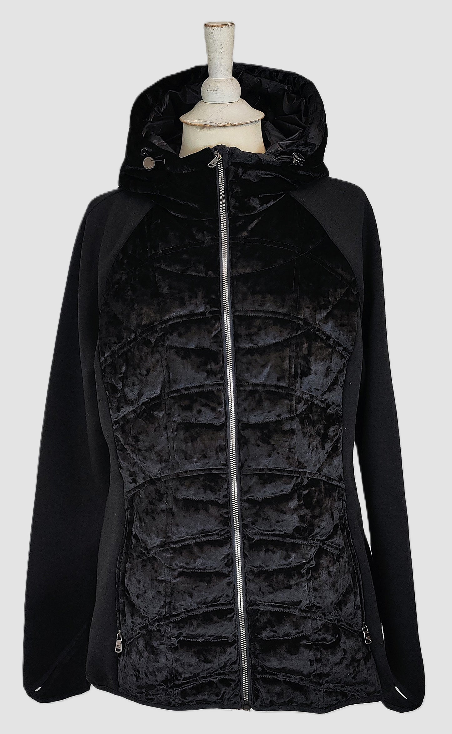 Michael Kors Down Filled Velvet Hybrid Jacket-Black