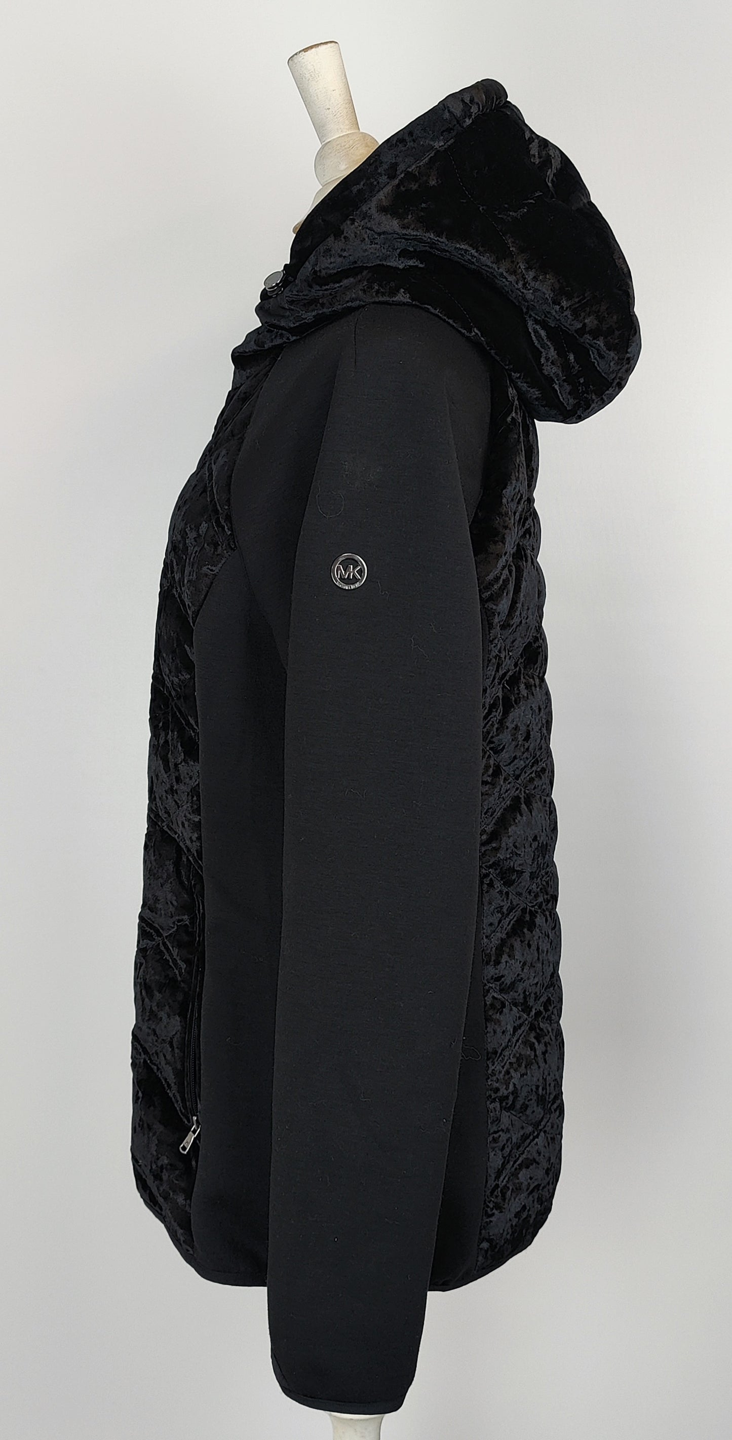 Michael Kors Down Filled Velvet Hybrid Jacket-Black