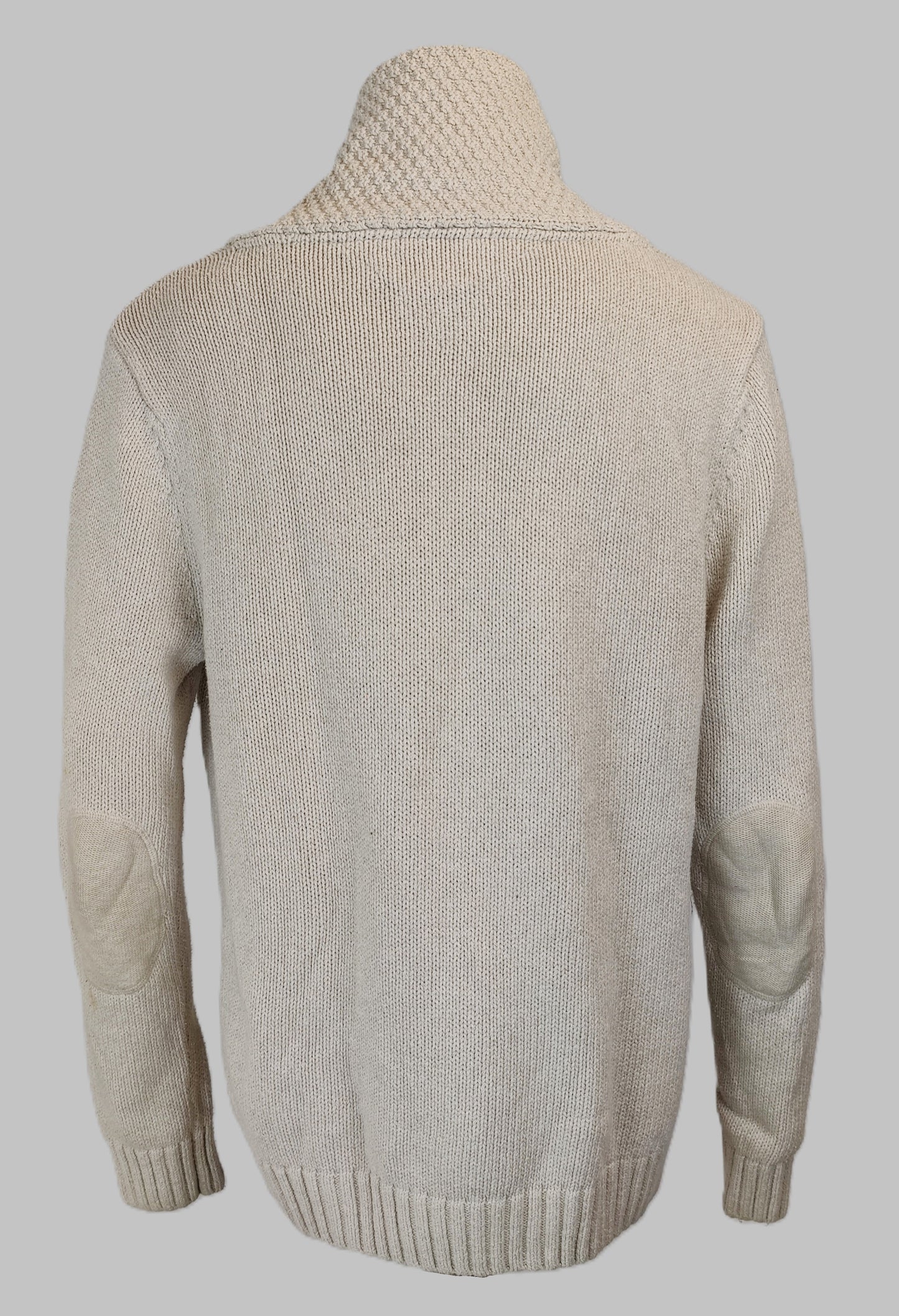 Hilfiger Denim Men's Shawl Neck Knitted Sweater-Beige/Natural