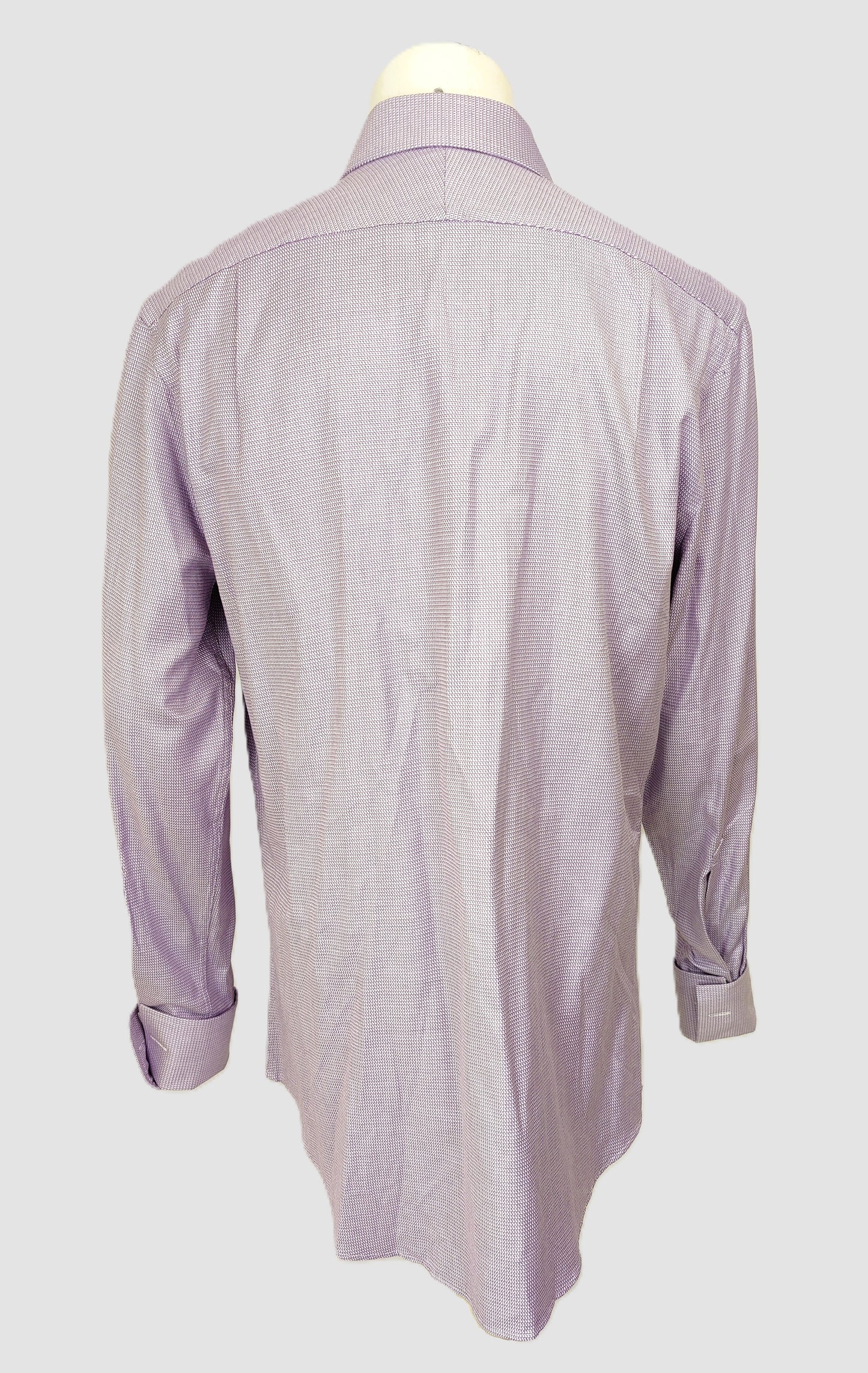 Charles Tyrwhitt Men's Flip Formal Flip Cuff Dress Shirt-Purple/Lilac Geometric Pattern